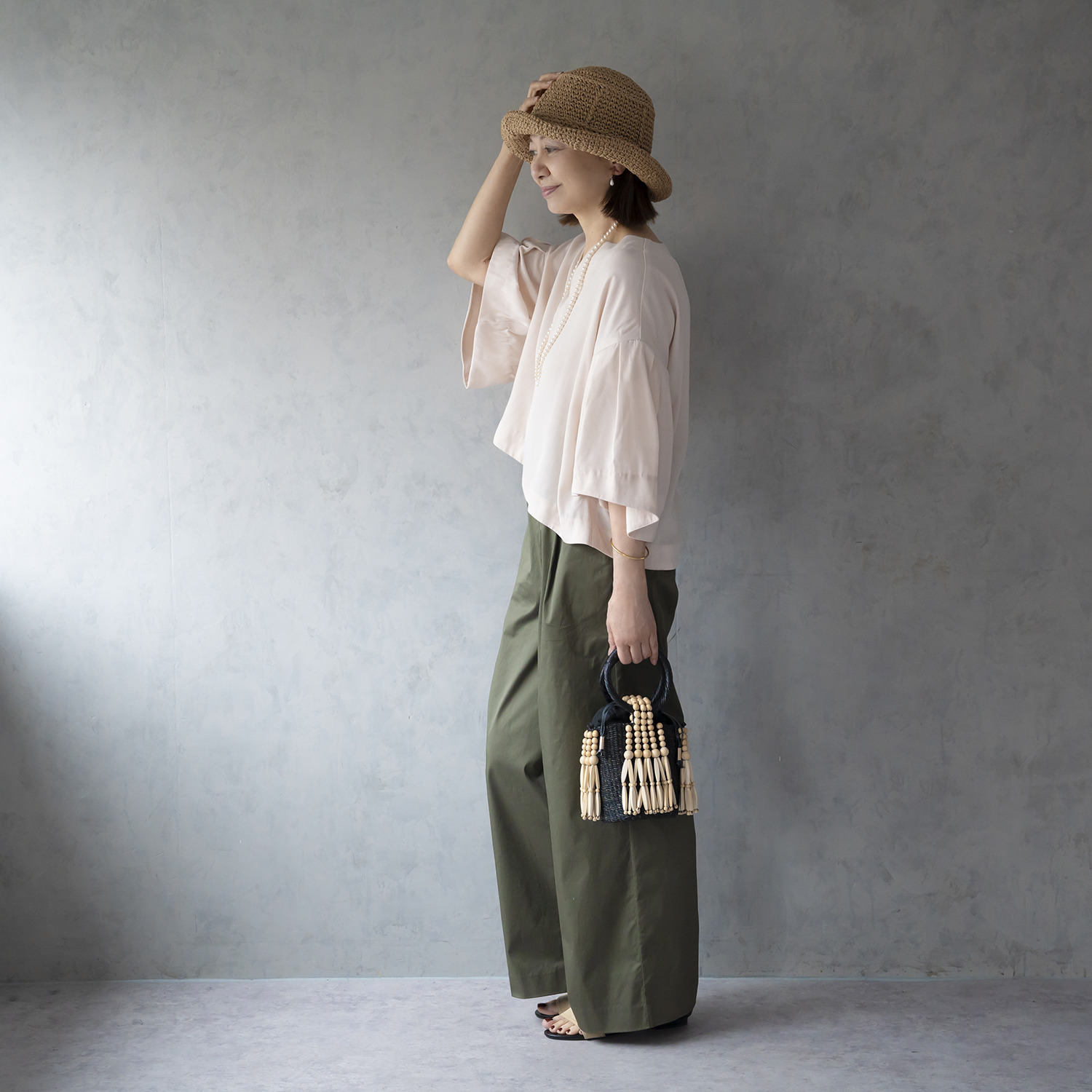 イロプライム ふんわり袖の ゆったりブラウス