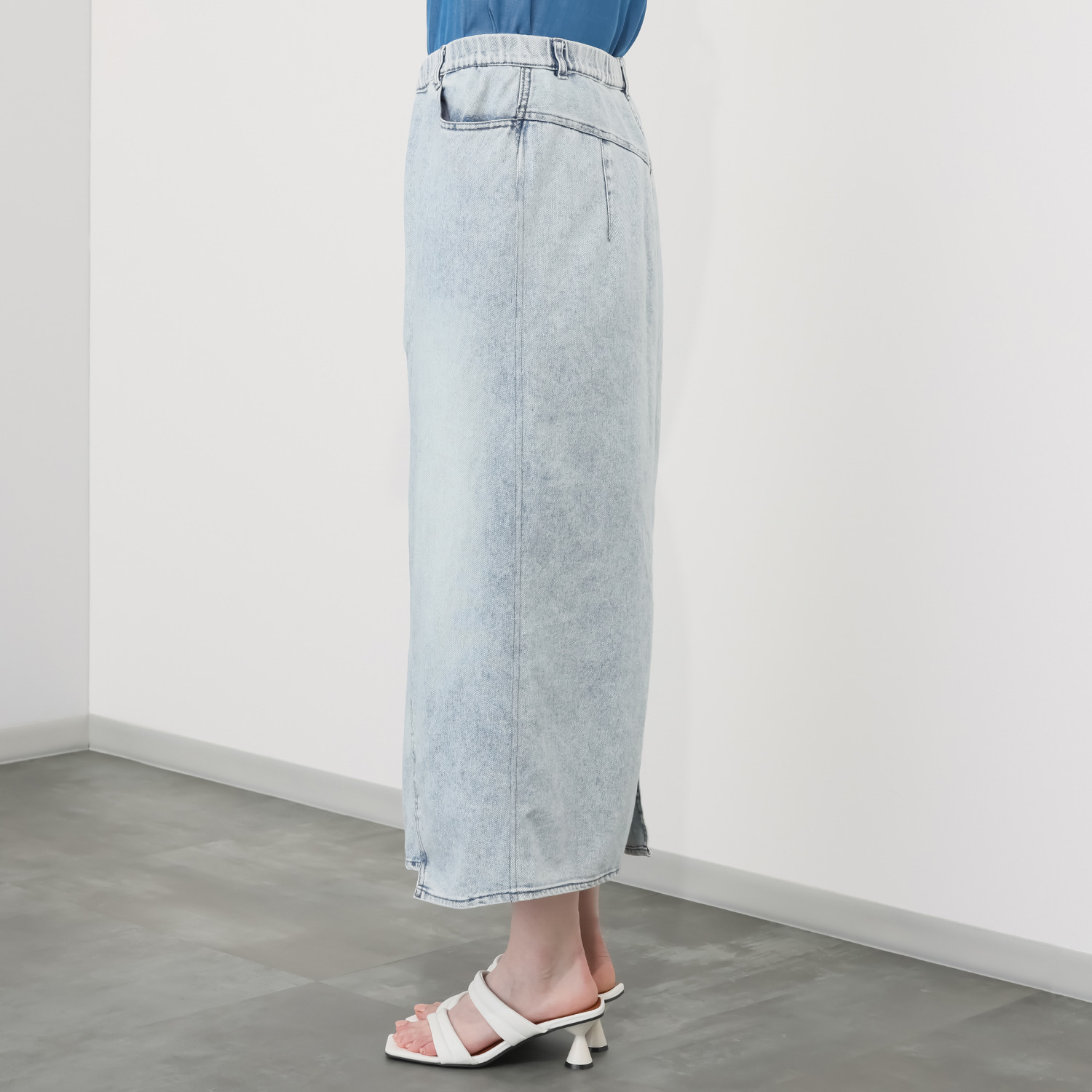 イロプライム シークレットゴム デニムスカート