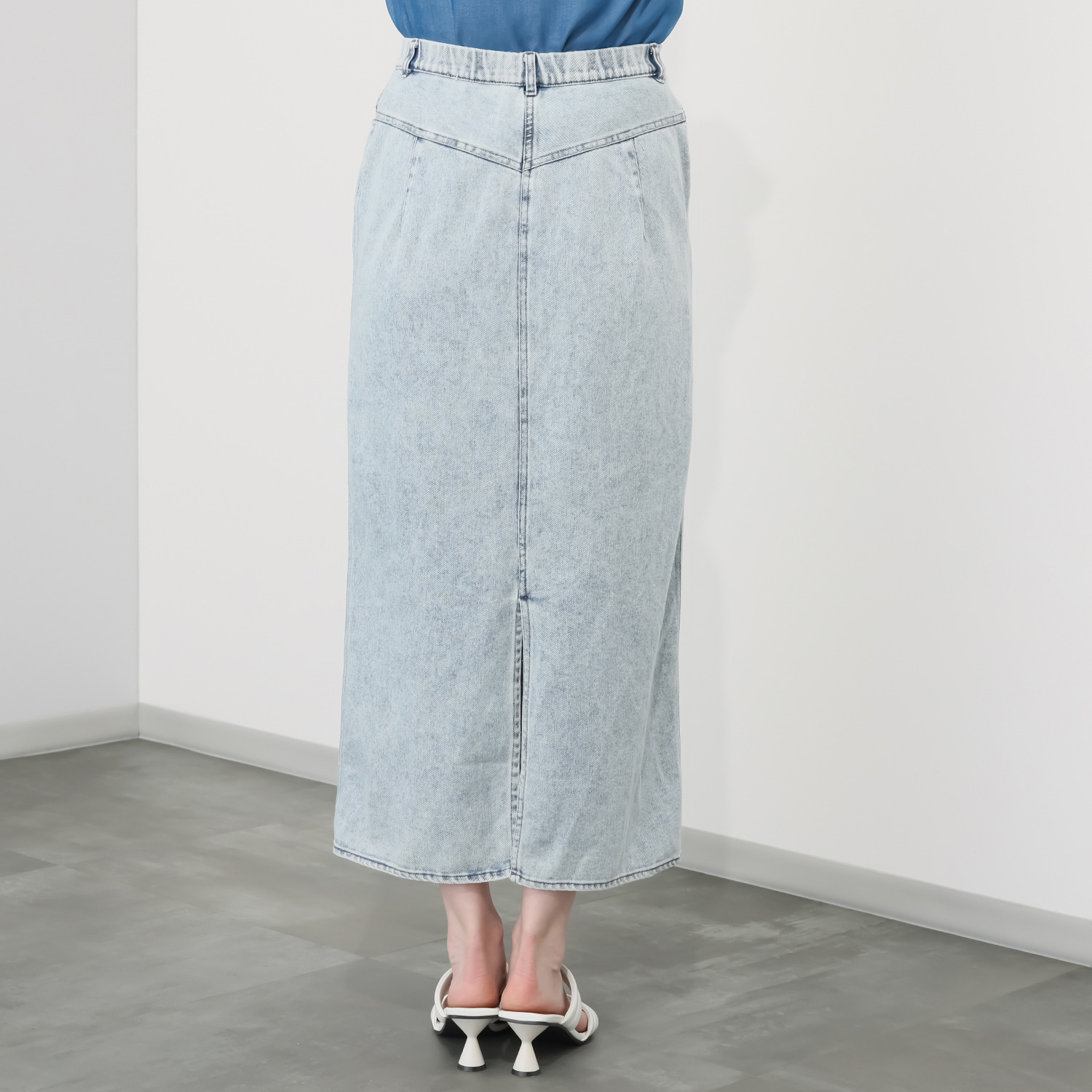 イロプライム シークレットゴム デニムスカート