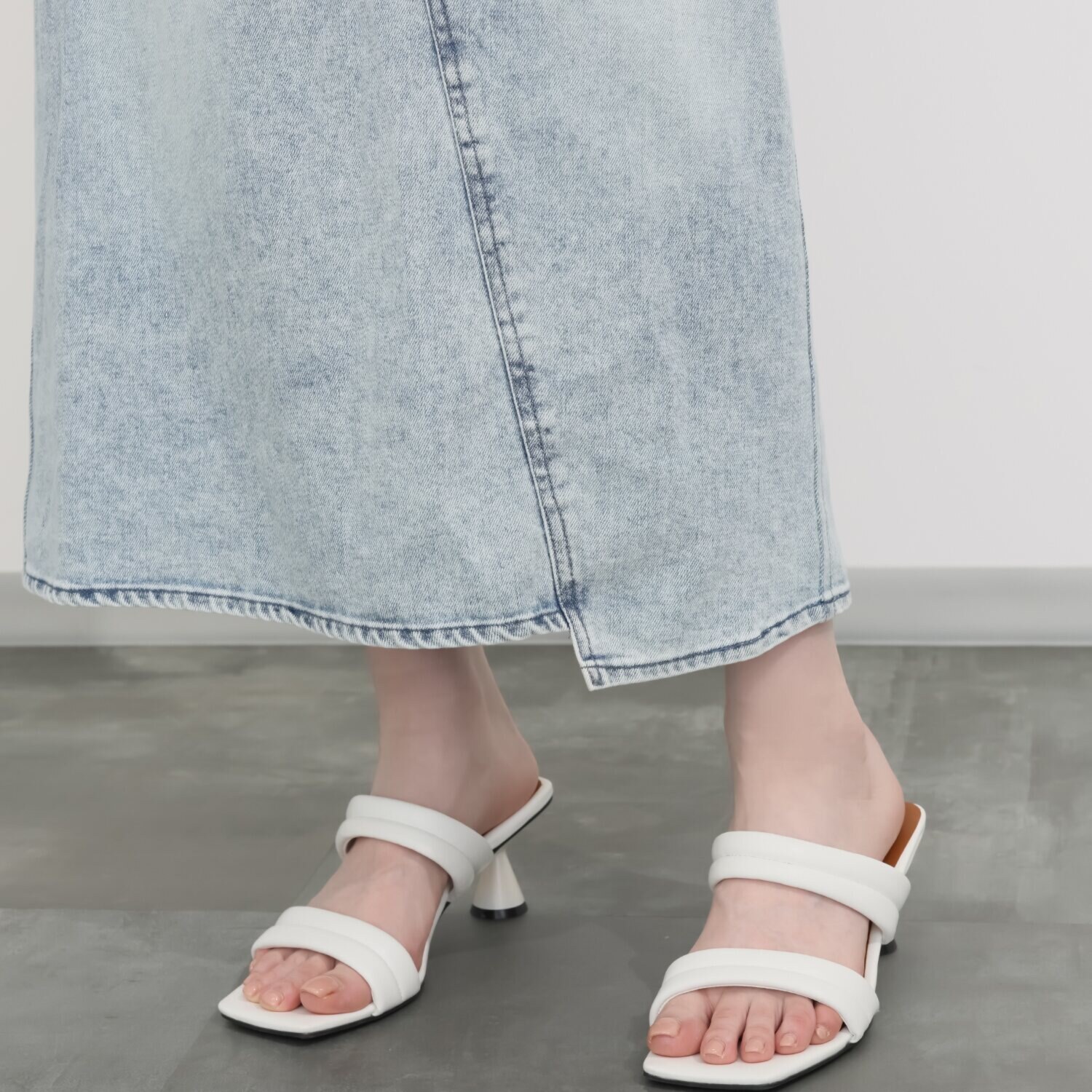 イロプライム シークレットゴム デニムスカート