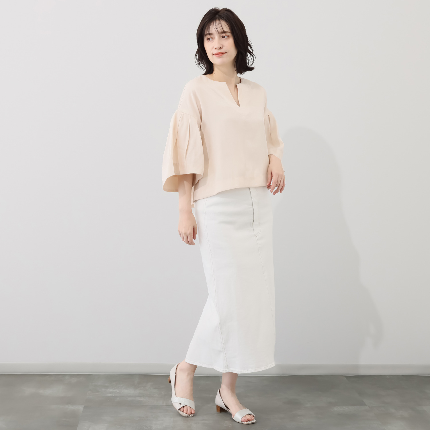 イロプライム シークレットゴム デニムスカート