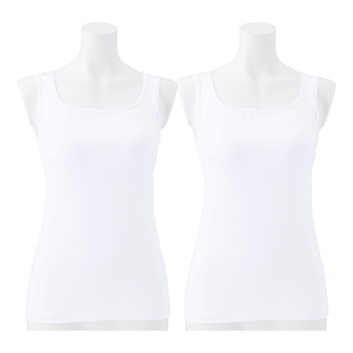 きれいになろう！ ひんやり涼しい！ プンギインギョン 接触冷感・抗菌防臭 カップ付きタンクトップ 同色２枚セット