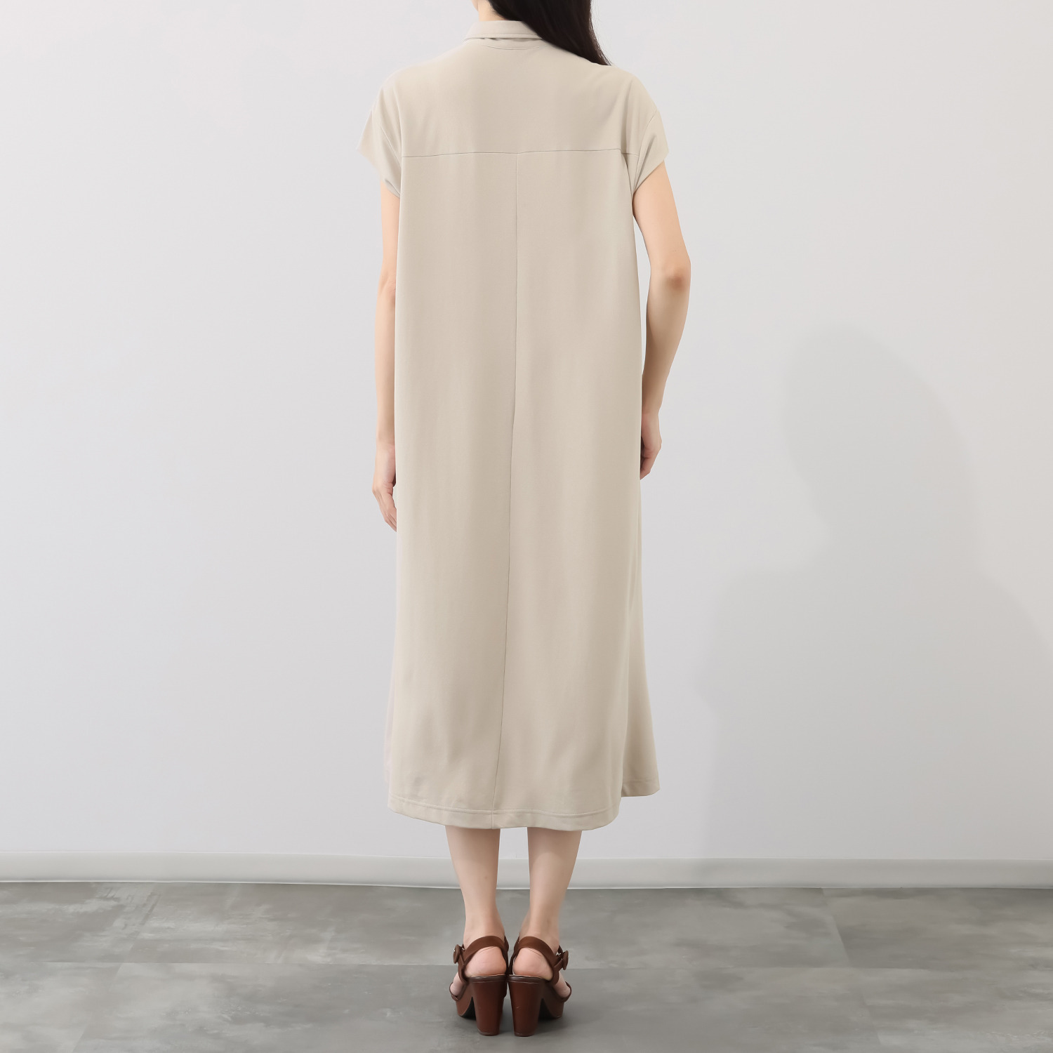 オルテンジア きれいめ鹿の子ジャージー 軽やかに涼やかに トラッドカジュアルを装う デザインワンピース