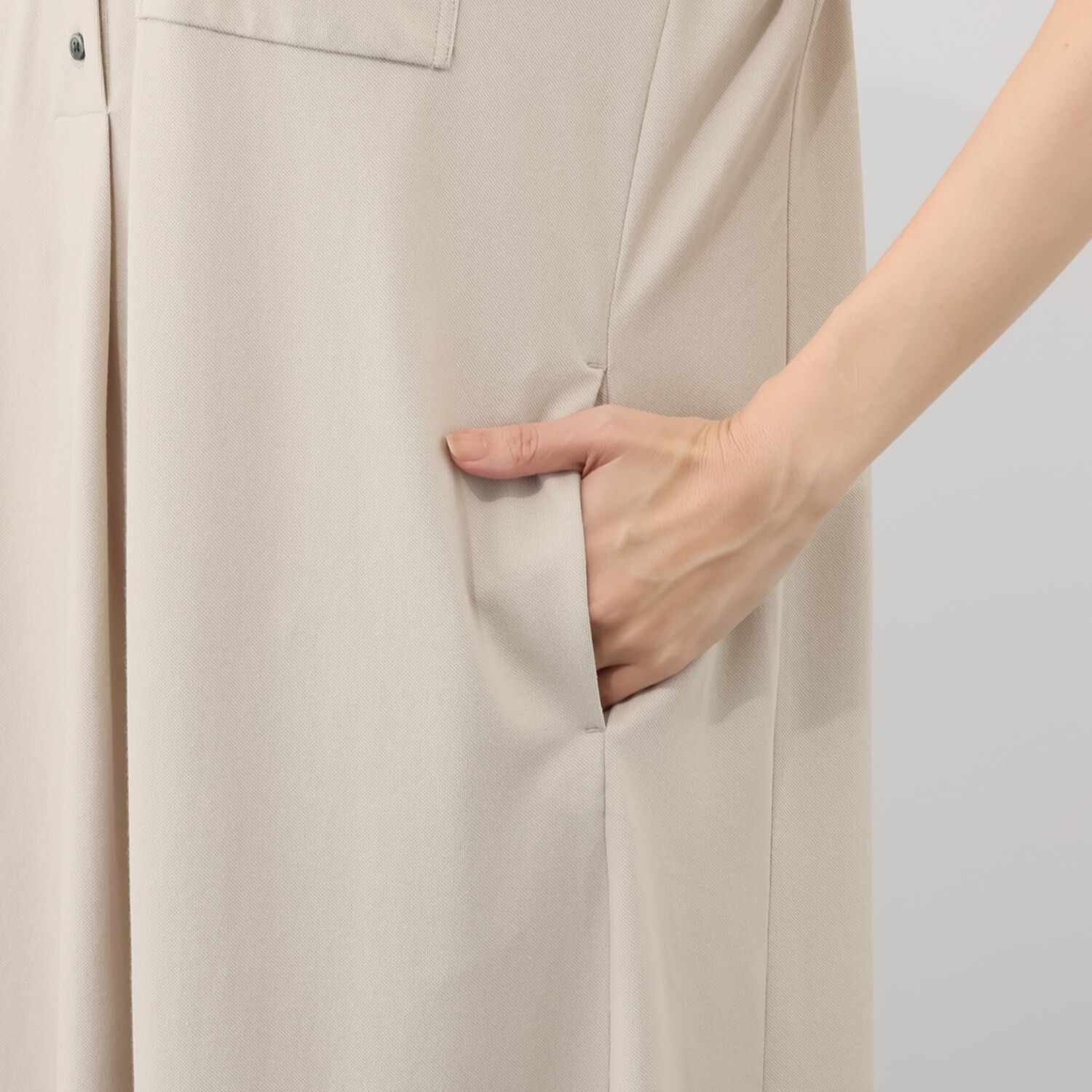 オルテンジア きれいめ鹿の子ジャージー 軽やかに涼やかに トラッドカジュアルを装う デザインワンピース