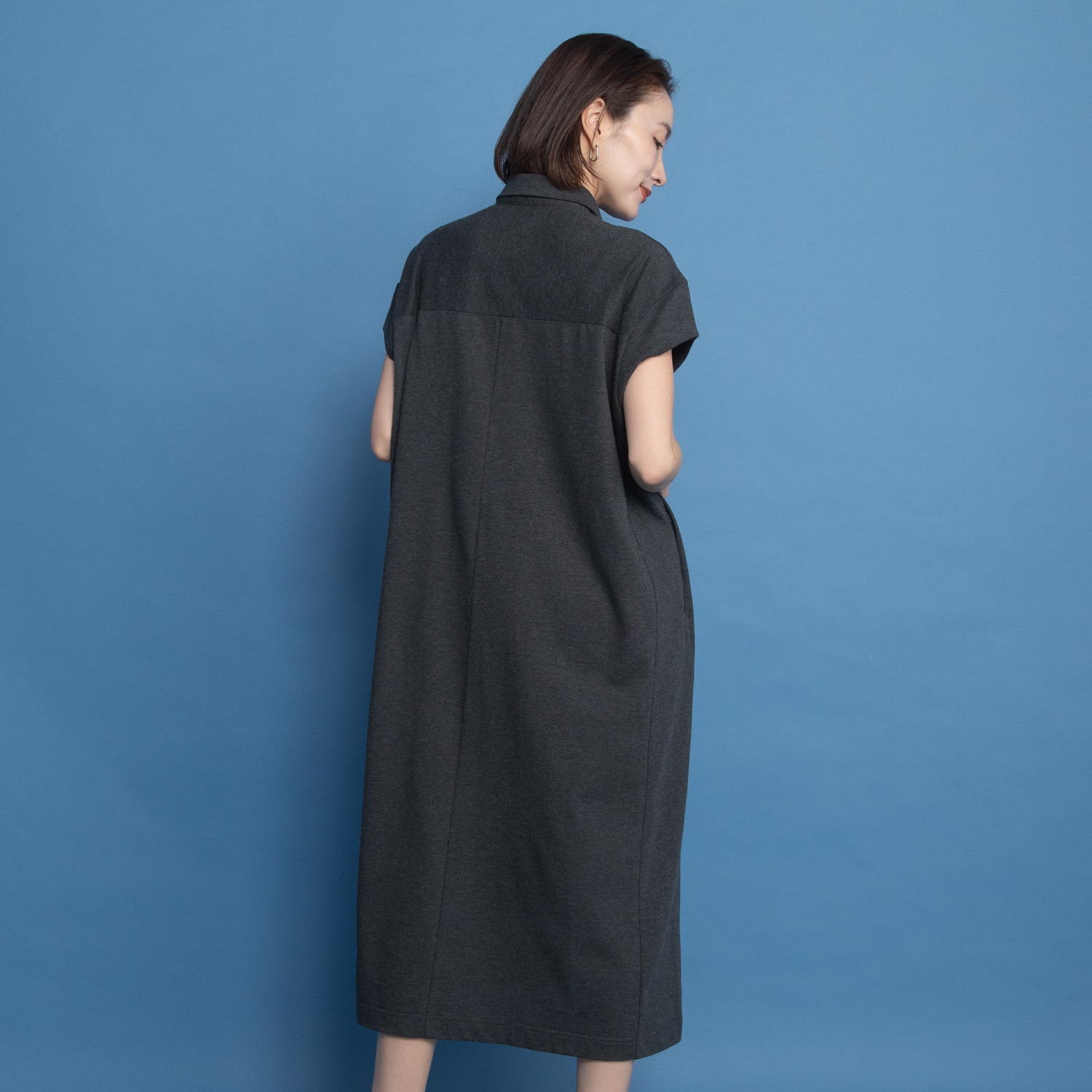 オルテンジア きれいめ鹿の子ジャージー 軽やかに涼やかに トラッドカジュアルを装う デザインワンピース