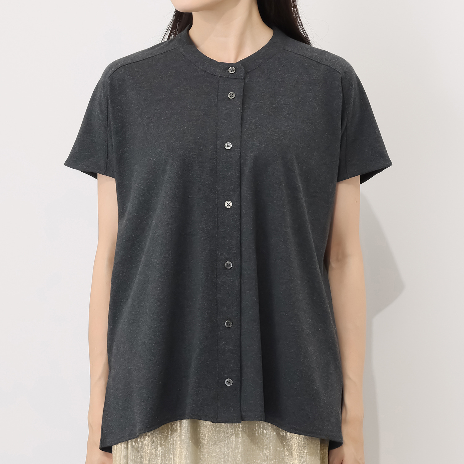 オルテンジア きれいめ鹿の子ジャージー トラッドを涼やかに装う デザインブラウス