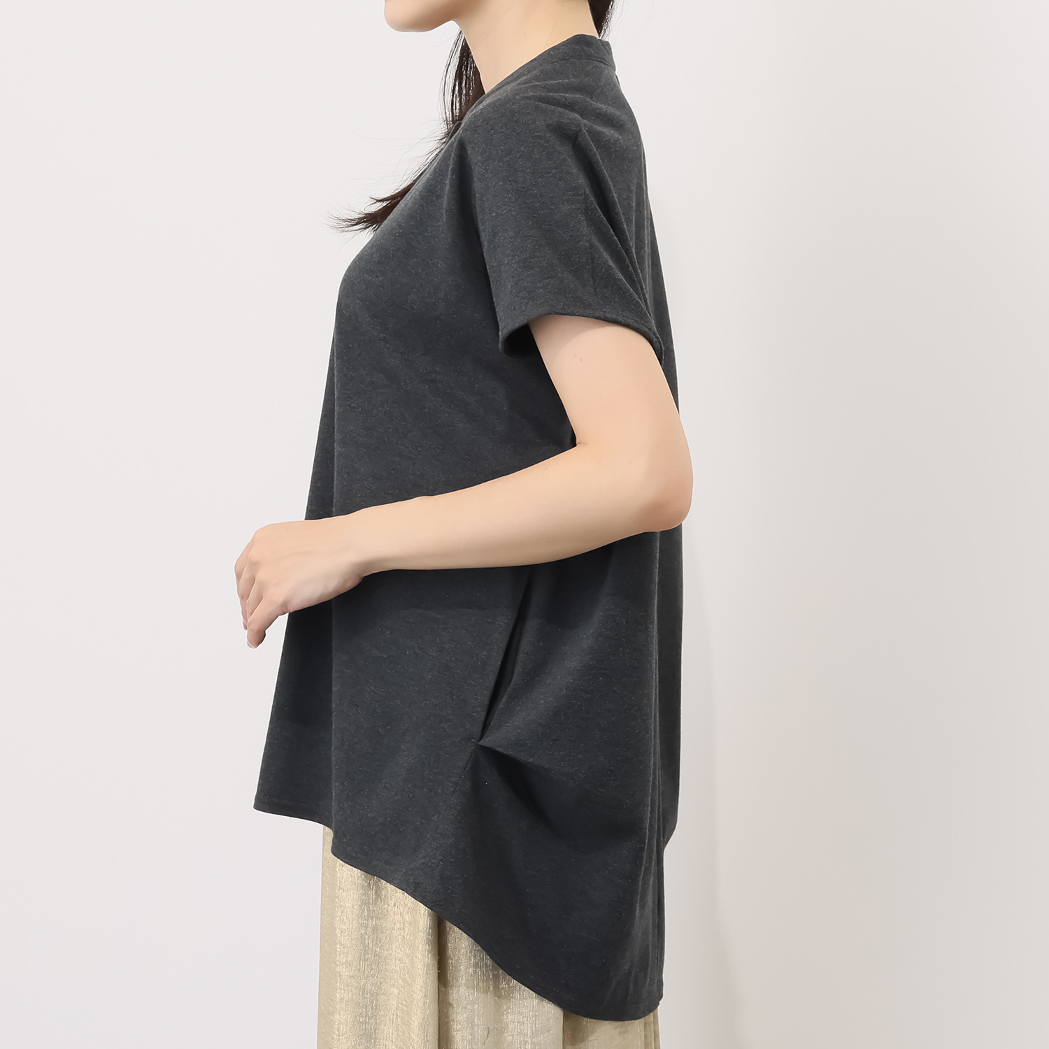 オルテンジア きれいめ鹿の子ジャージー トラッドを涼やかに装う デザインブラウス