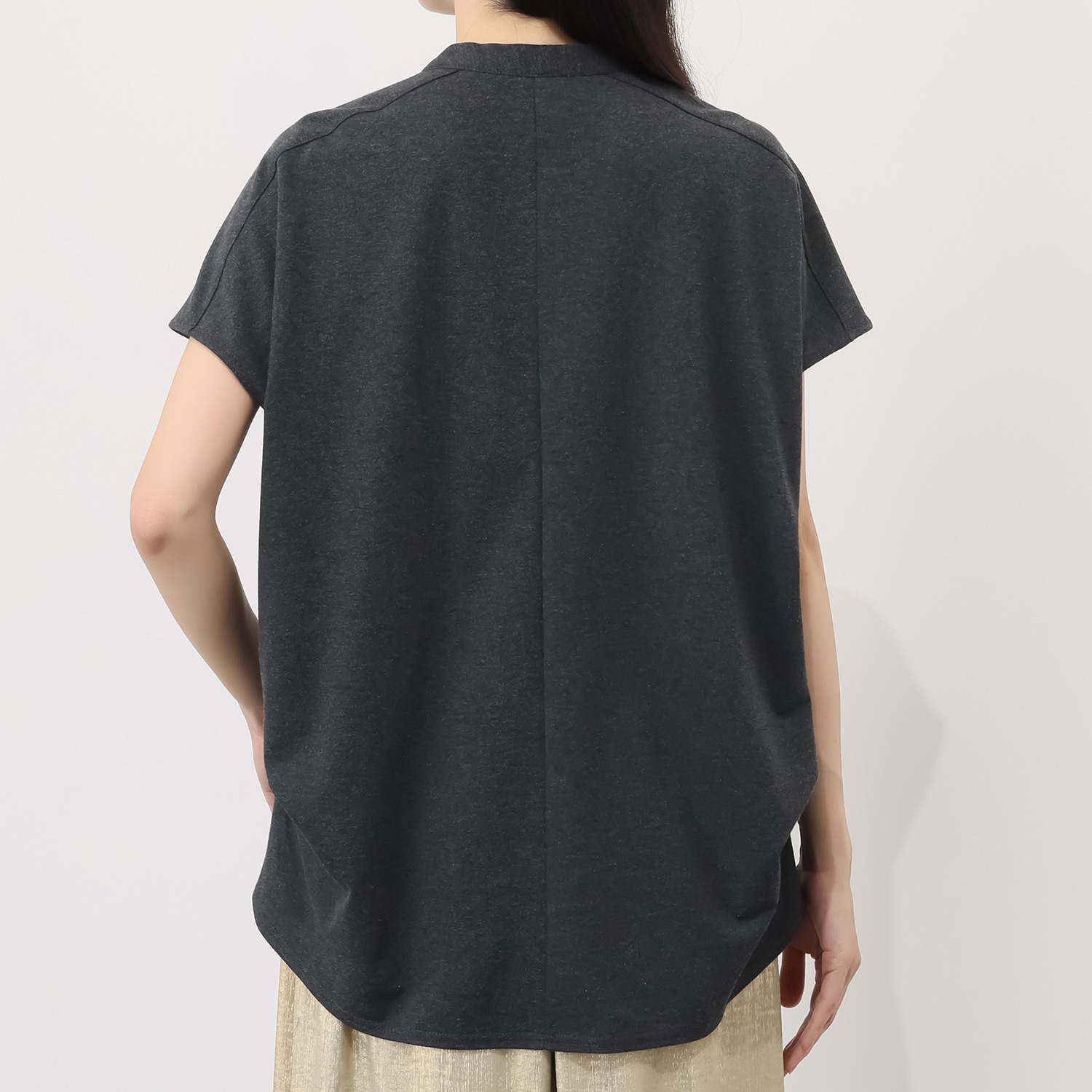 オルテンジア きれいめ鹿の子ジャージー トラッドを涼やかに装う デザインブラウス