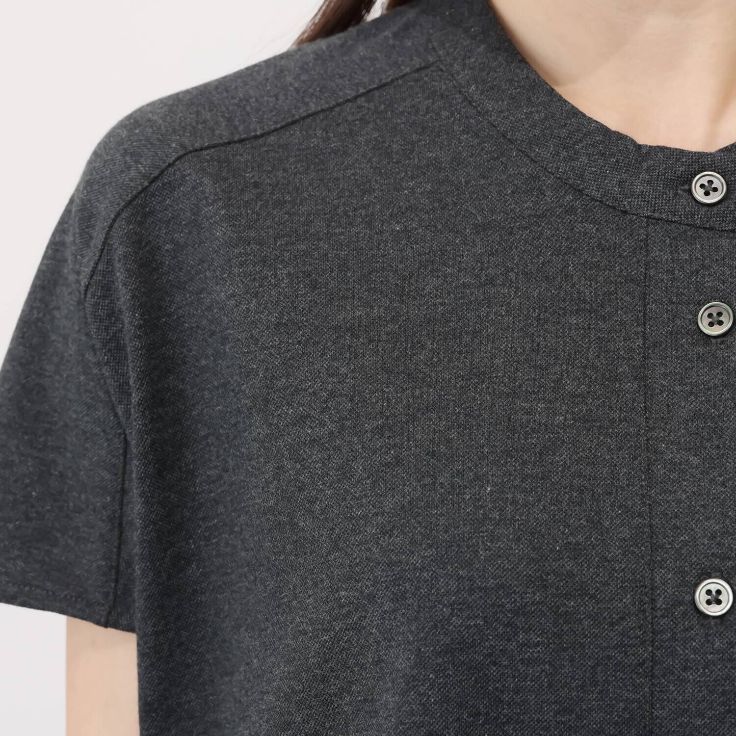 オルテンジア きれいめ鹿の子ジャージー トラッドを涼やかに装う デザインブラウス