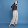 オルテンジア きれいめ鹿の子ジャージー 軽やかに涼やかに マニッシュを装う テーパードパンツ