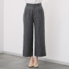 レア　ジェム 天然素材のマリアージュ フレンチリネンとウールで 上質カジュアルを装う ツータックパンツ