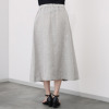 レア　ジェム 天然素材のマリアージュ フレンチリネンとウールで マニッシュに装う タックフレアースカート
