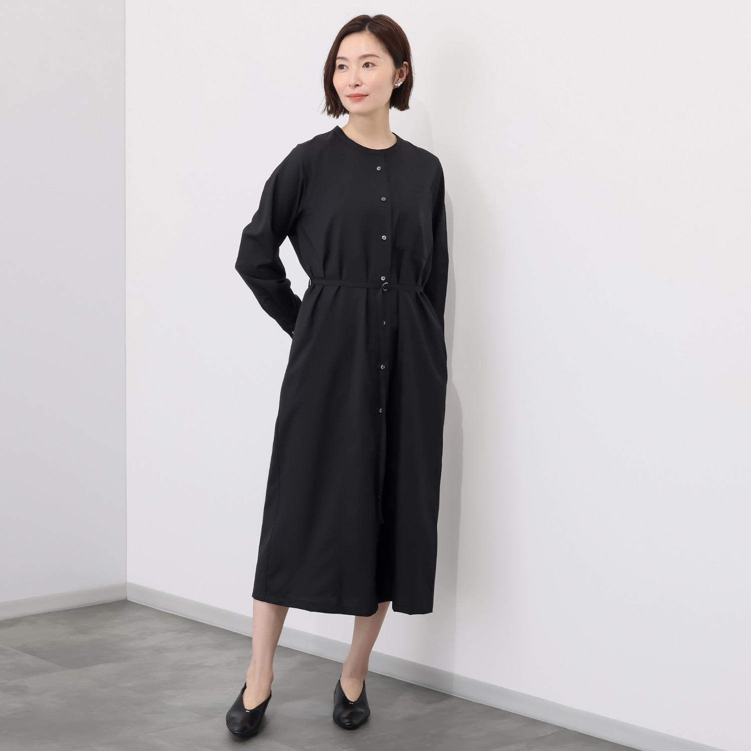 レア　ジェム 究極の細番手 プレミアムウール ロングワンピース