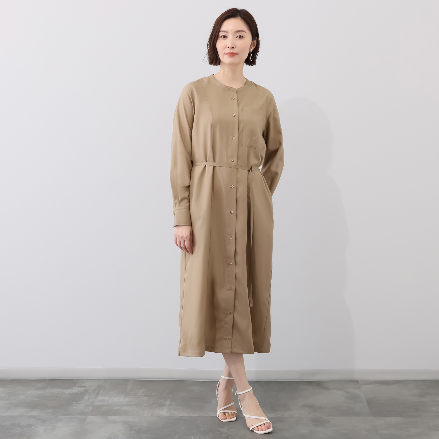 レア　ジェム 究極の細番手 プレミアムウール ロングワンピース