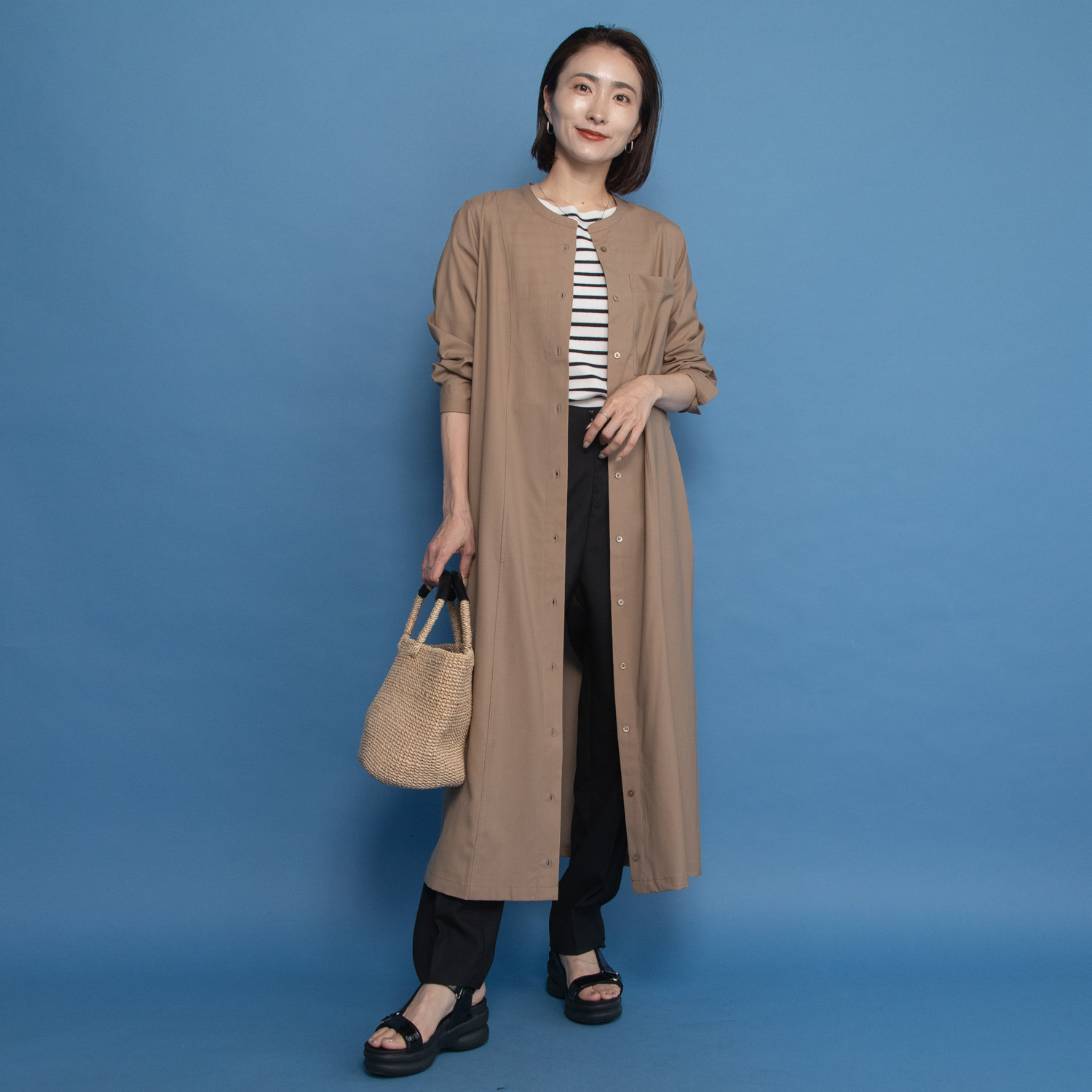 レア　ジェム 究極の細番手 プレミアムウール ロングワンピース