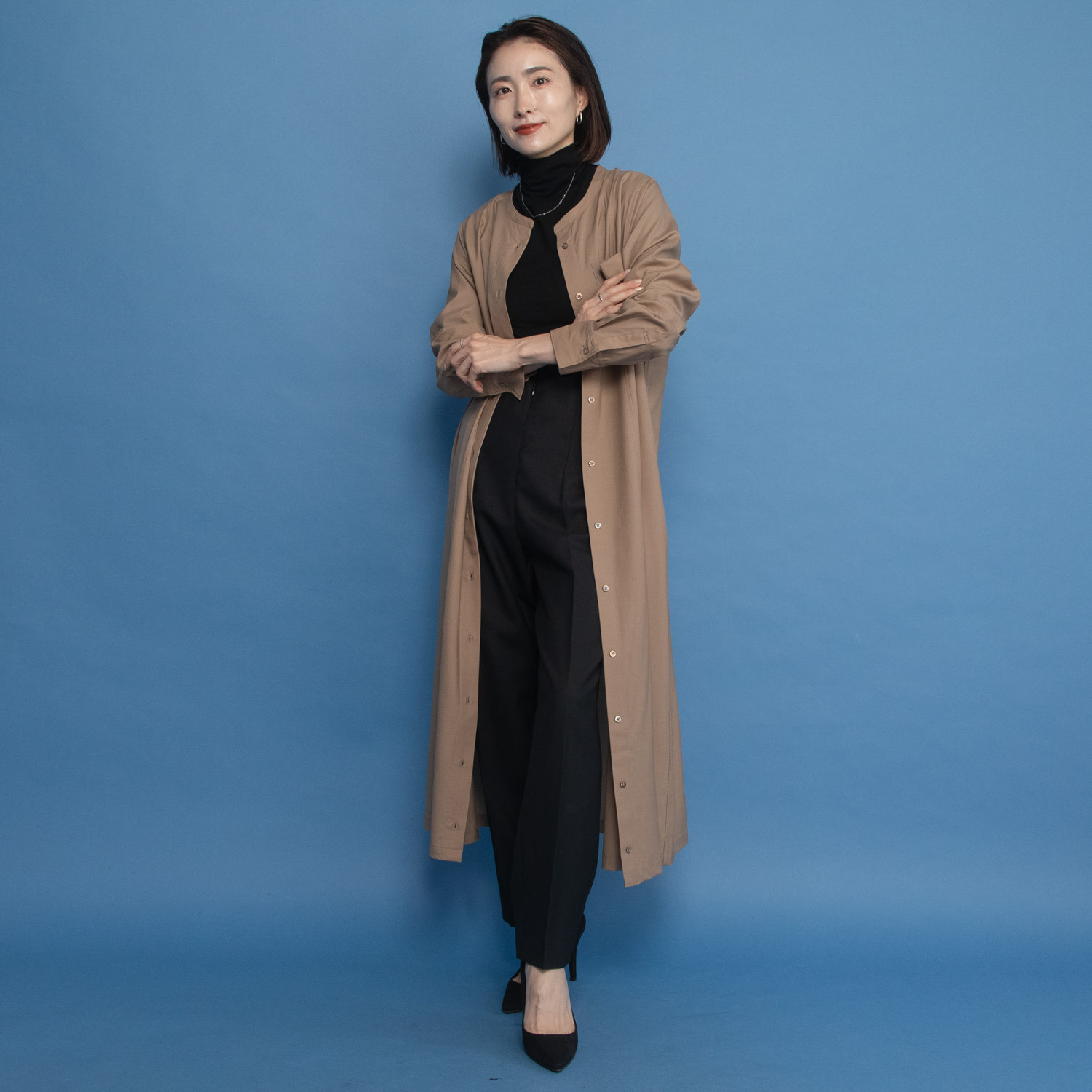 レア　ジェム 究極の細番手 プレミアムウール ロングワンピース