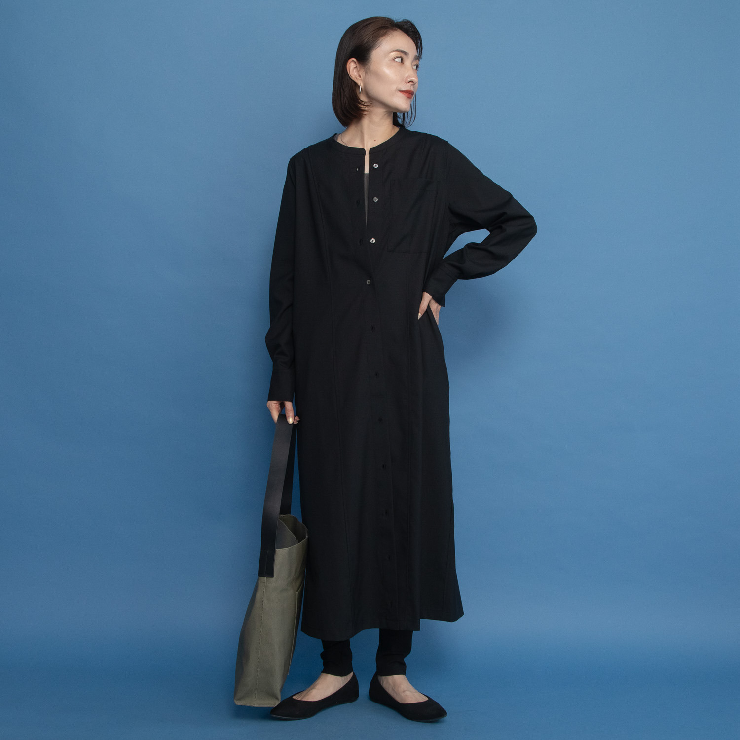 レア　ジェム 究極の細番手 プレミアムウール ロングワンピース