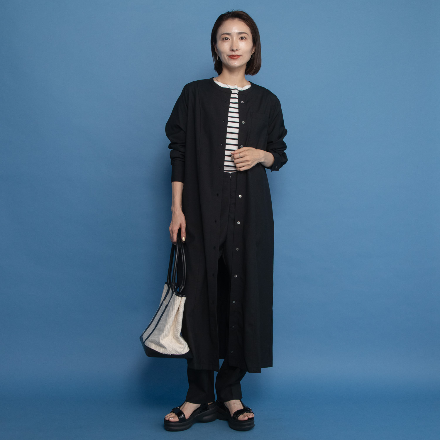 レア　ジェム 究極の細番手 プレミアムウール ロングワンピース