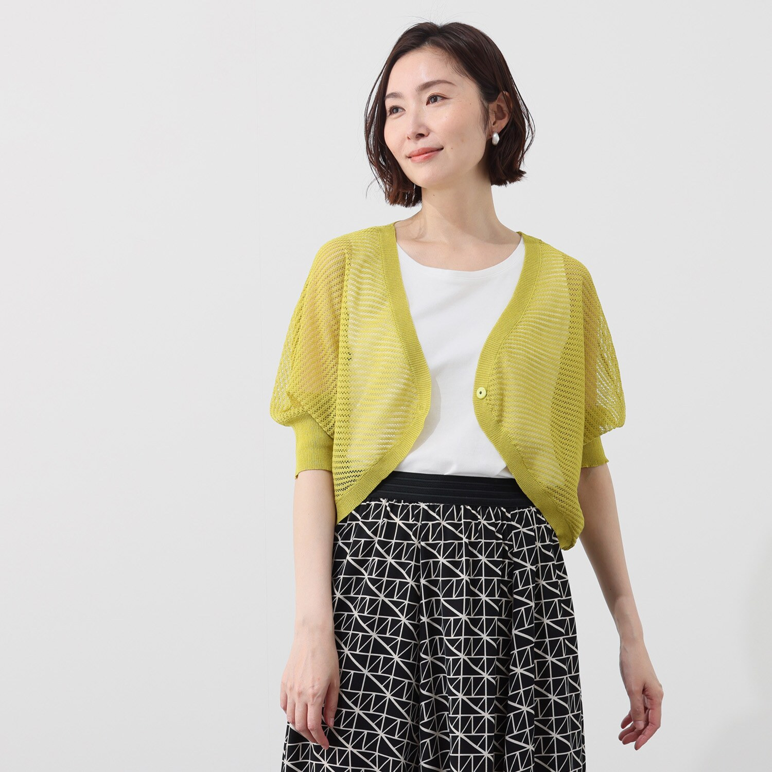 スタイル・ラヴィー 麻混 ニットボレロ