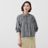 スタイル・ラヴィー シャーリング ギンガムチェックブラウス