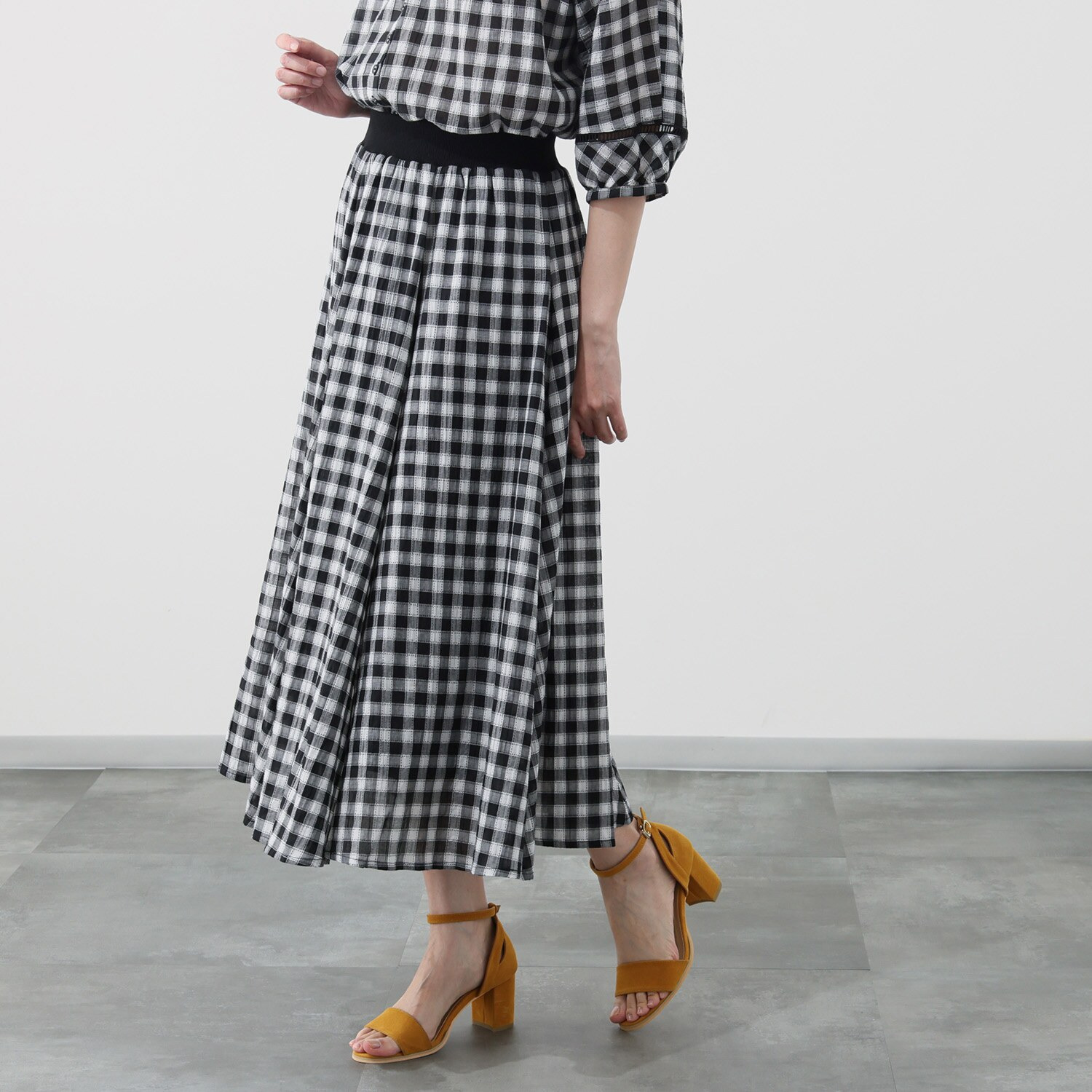 スタイル・ラヴィー シャーリング ギンガムチェックスカート