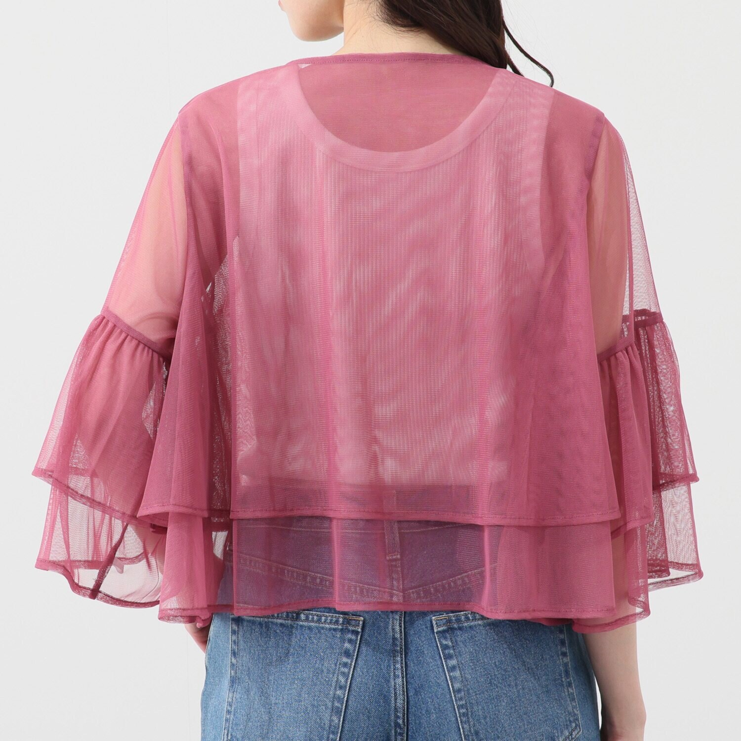 スタイル・ラヴィー フリルアクセント チュールブラウス