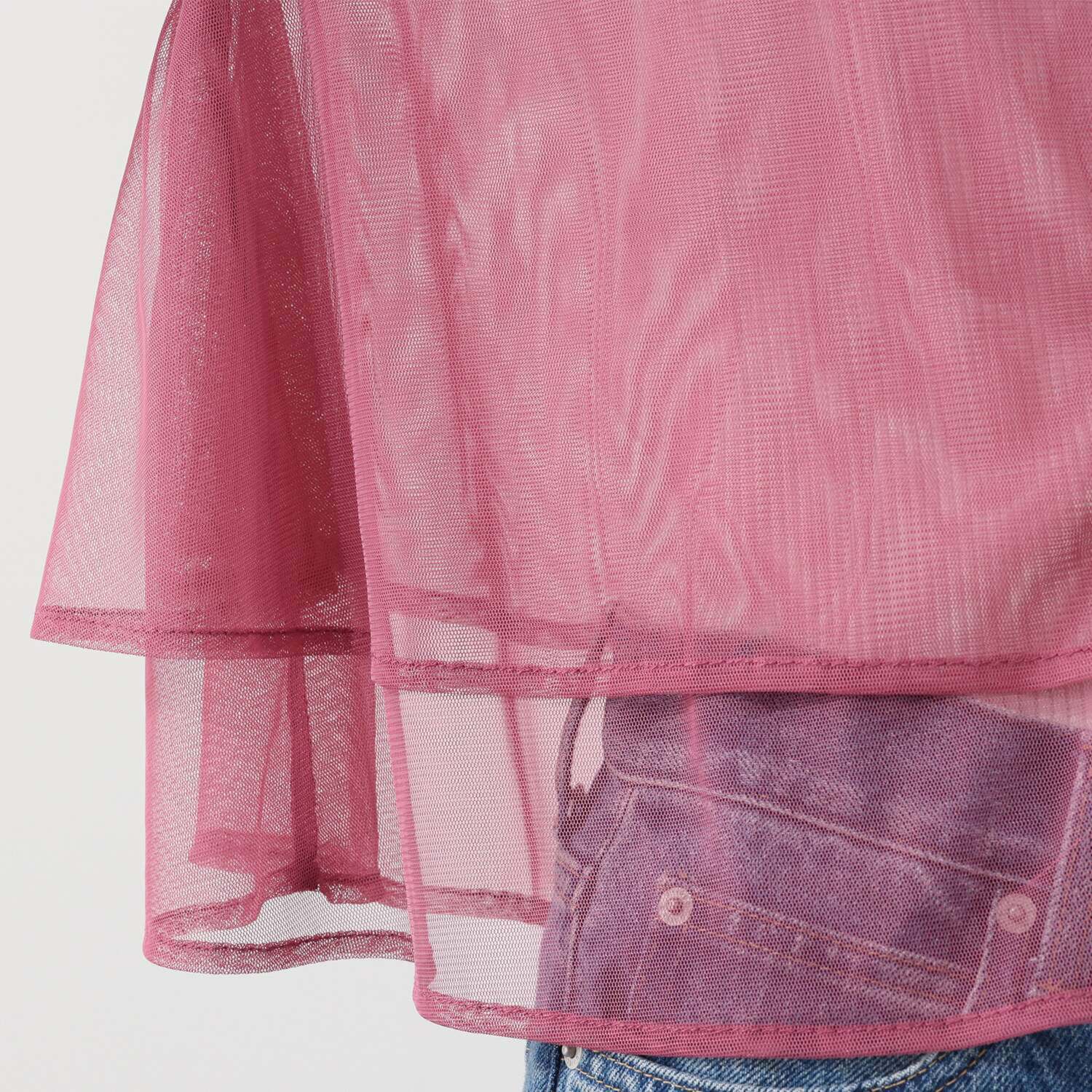 スタイル・ラヴィー フリルアクセント チュールブラウス