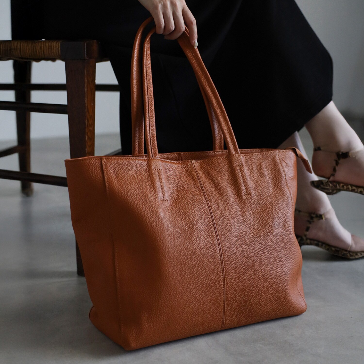 グッシオイタリー 牛革 トートバッグ