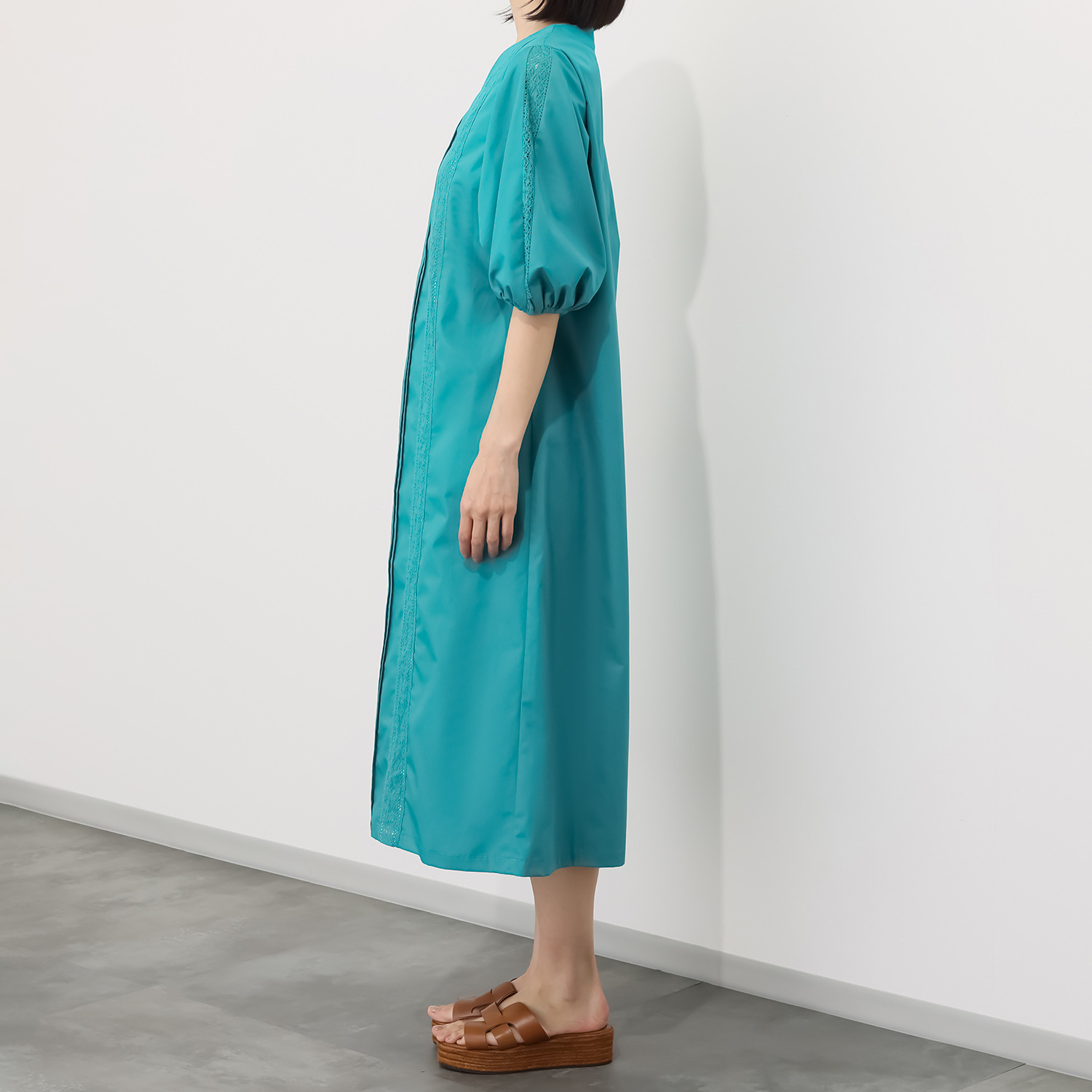 エムジェイアール　バイ マチコ　ジント　ロンドン レースアクセント ボリュームスリーブ ロングワンピース