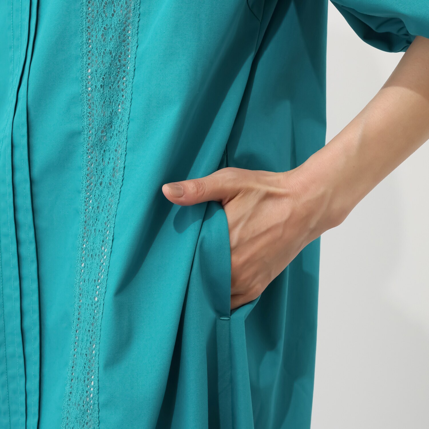 エムジェイアール　バイ マチコ　ジント　ロンドン レースアクセント ボリュームスリーブ ロングワンピース