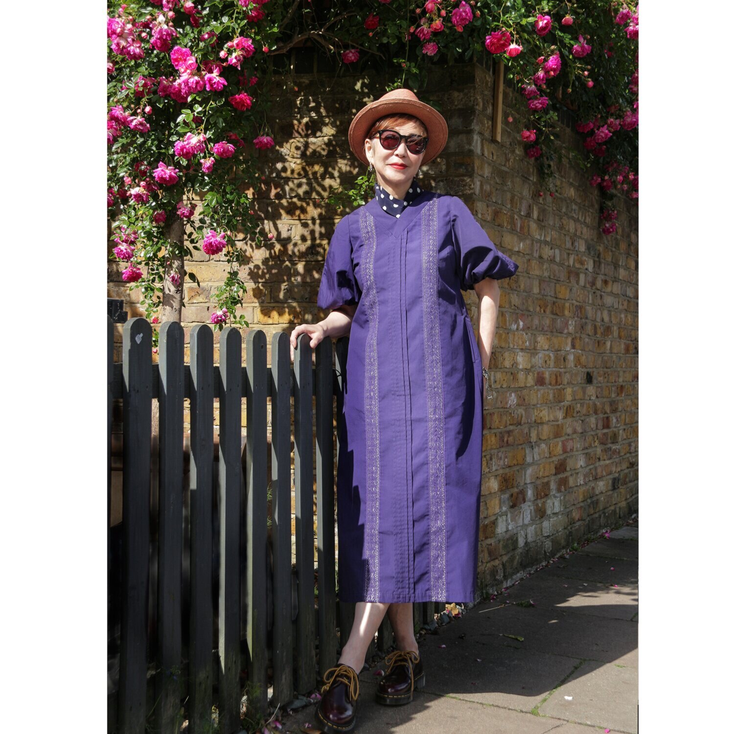 エムジェイアール　バイ マチコ　ジント　ロンドン レースアクセント ボリュームスリーブ ロングワンピース