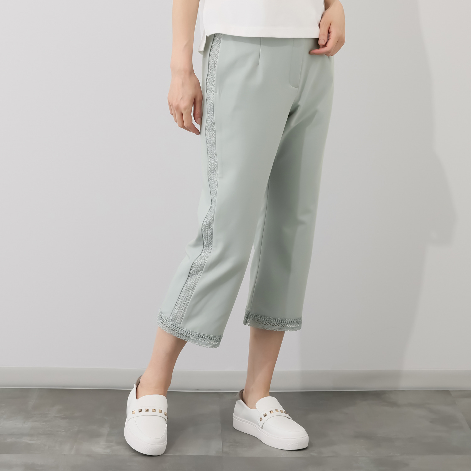 エムジェイアール　バイ マチコ　ジント　ロンドン レースアクセント ストレッチパンツ