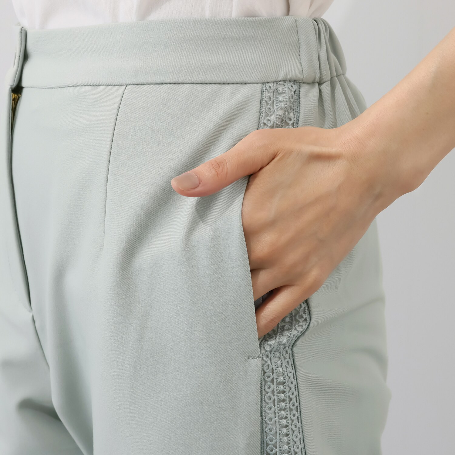 エムジェイアール　バイ マチコ　ジント　ロンドン レースアクセント ストレッチパンツ