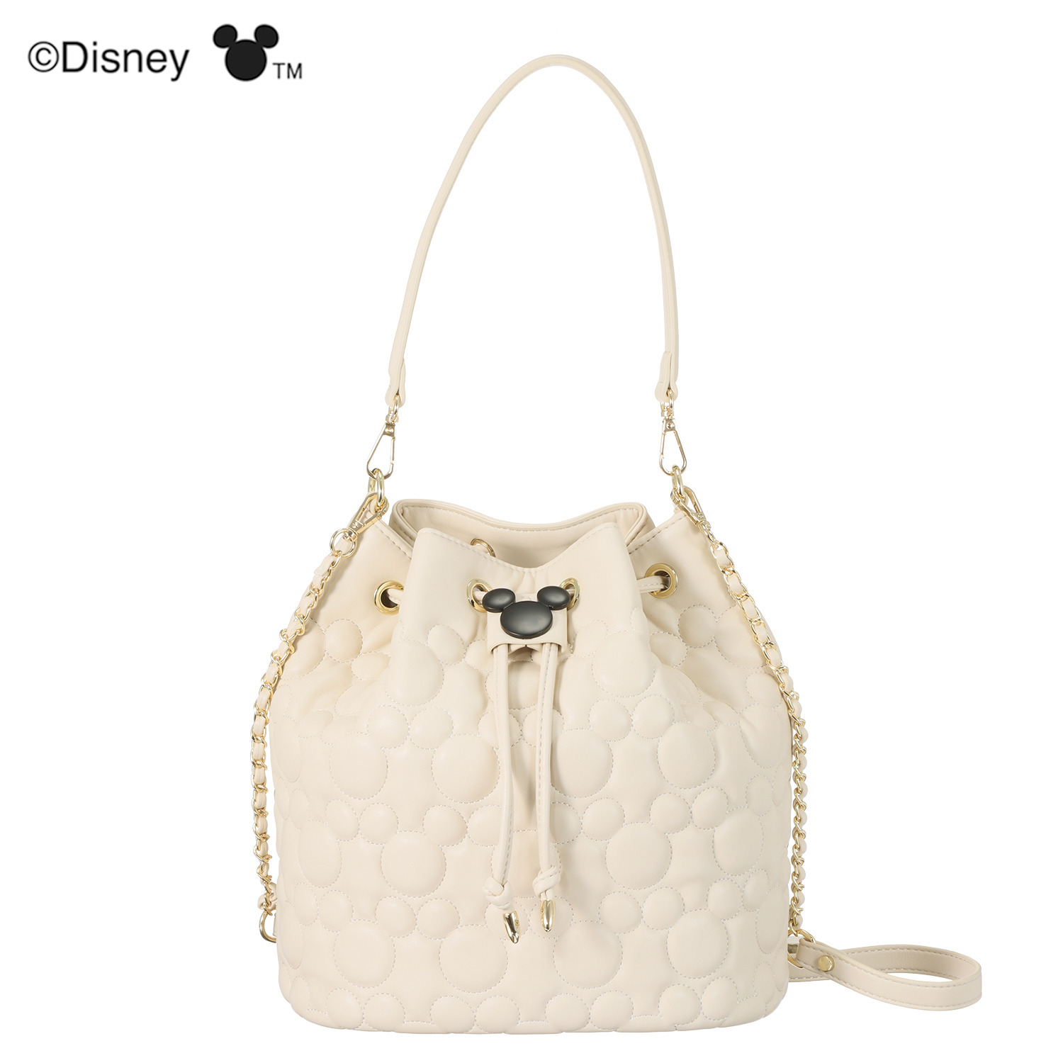 ベルモサ ミッキーマウス キルティング ２ＷＡＹ 巾着ショルダーバッグ