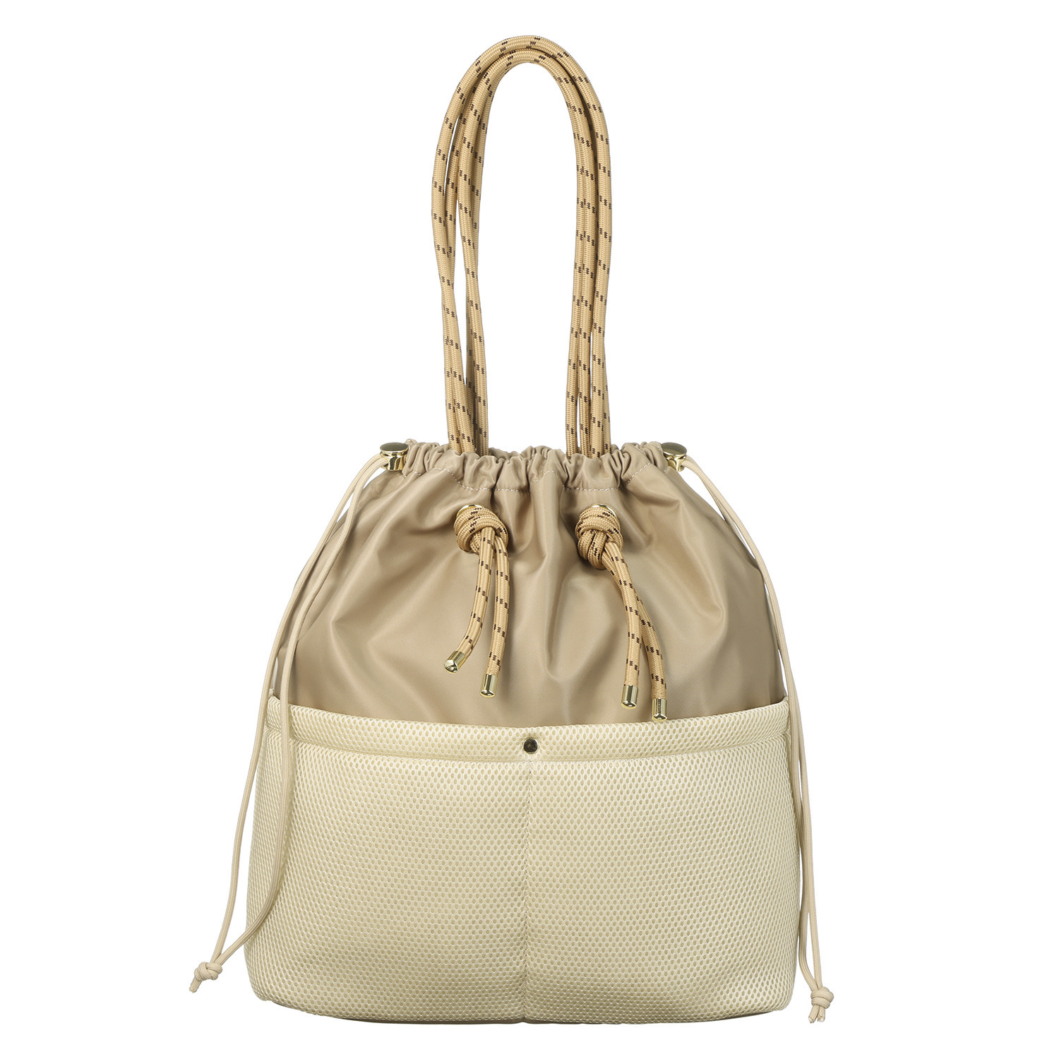 ベルモサ アースカラー 軽量 巾着トートバッグ