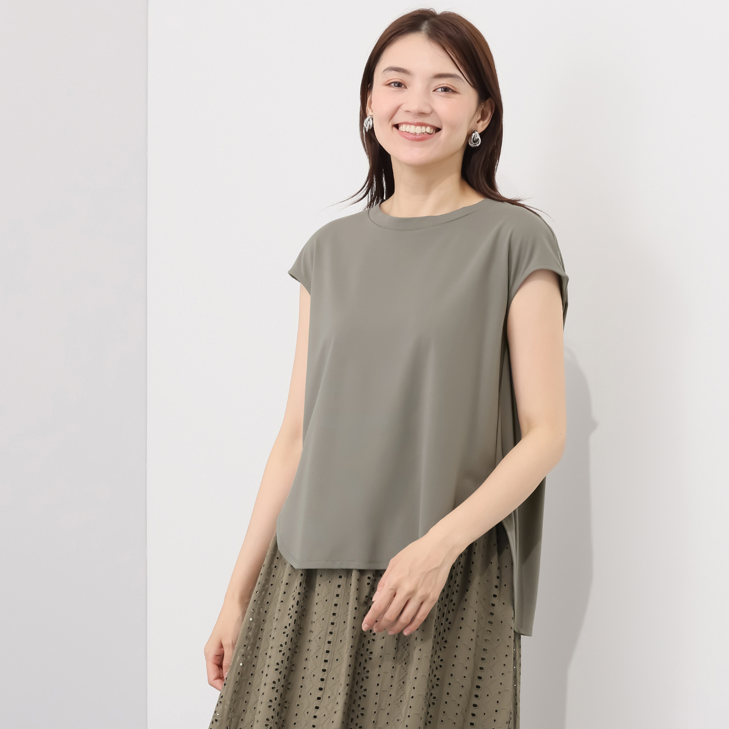 ルクオーレ 接触冷感 フレンチスリーブ プルオーバー