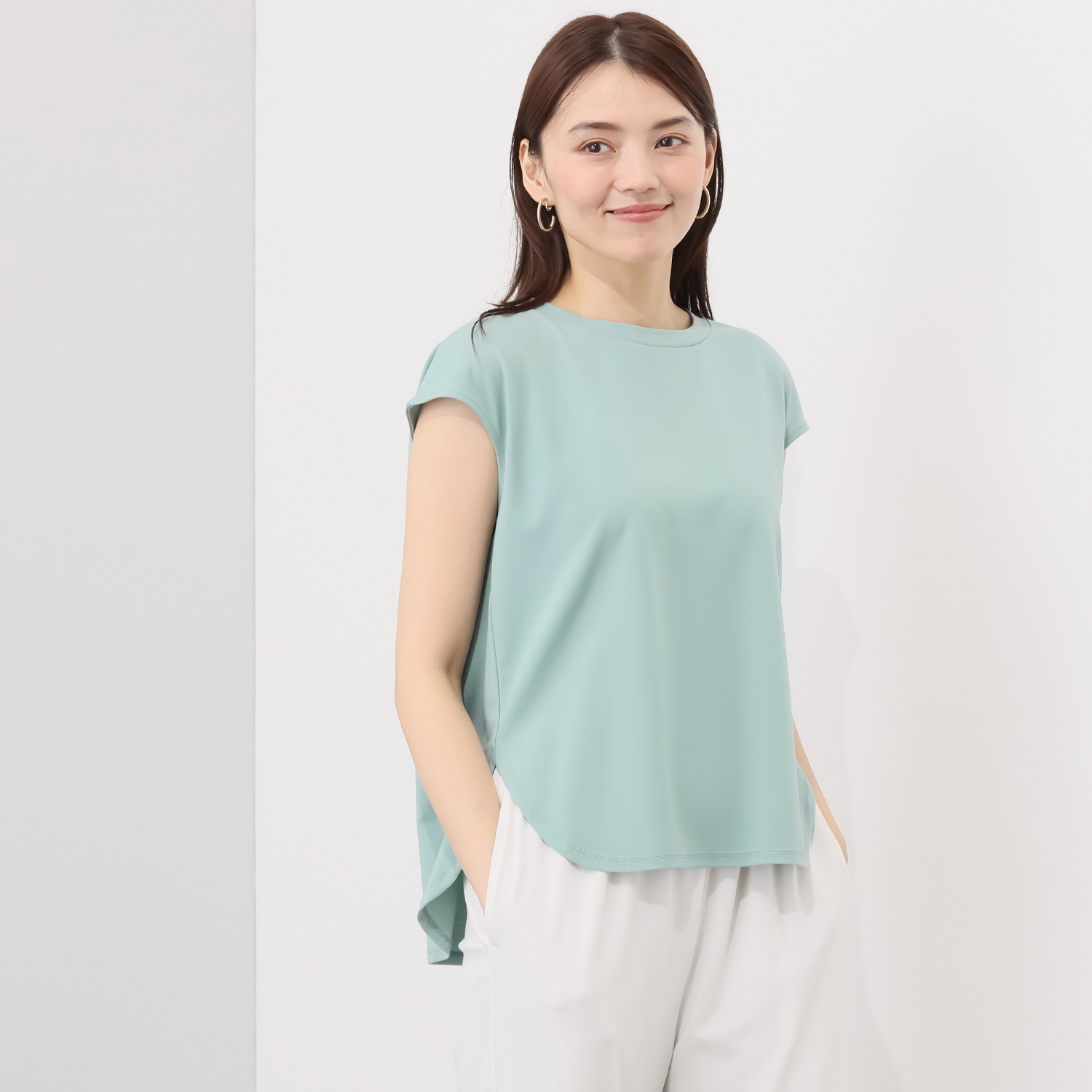 ルクオーレ 接触冷感 フレンチスリーブ プルオーバー