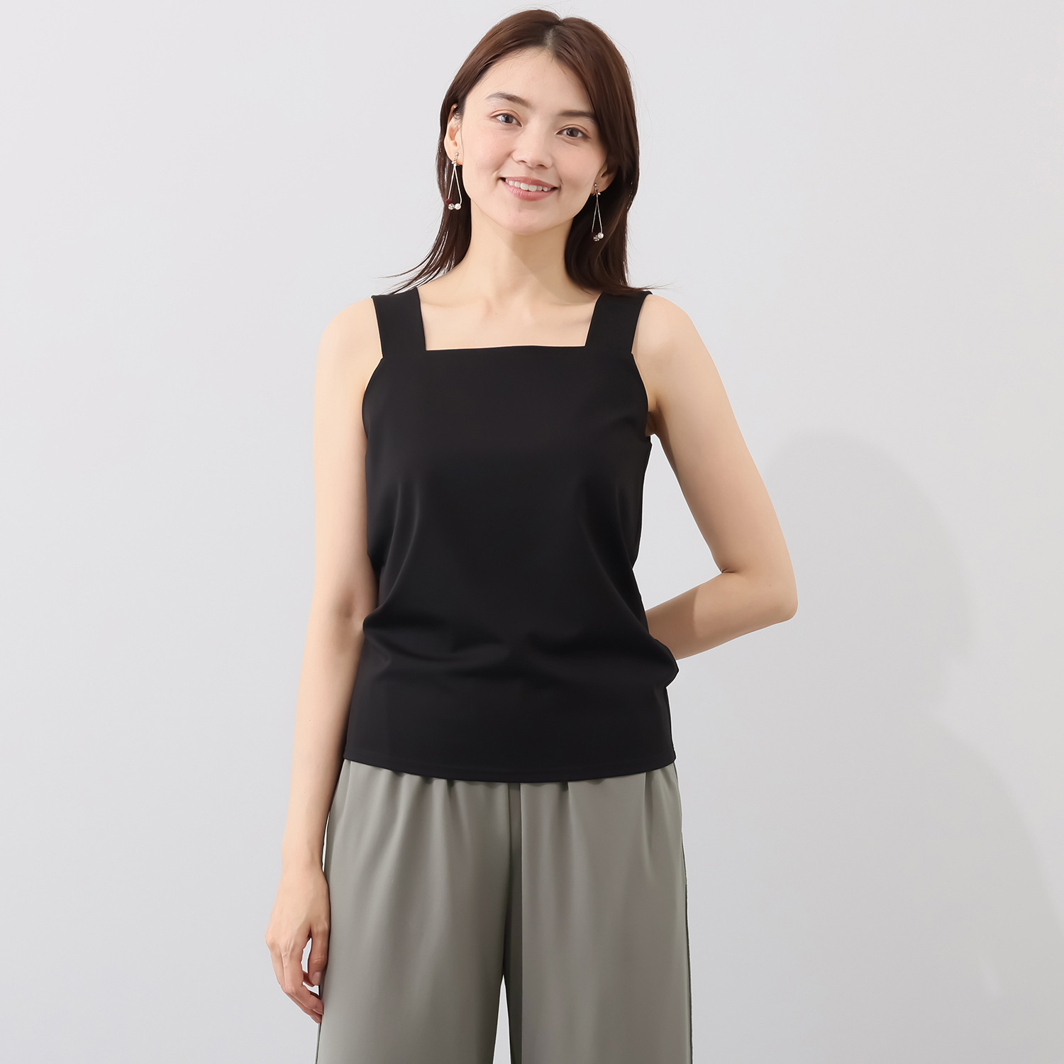 ルクオーレ 接触冷感 スクエアネック タンクトップ