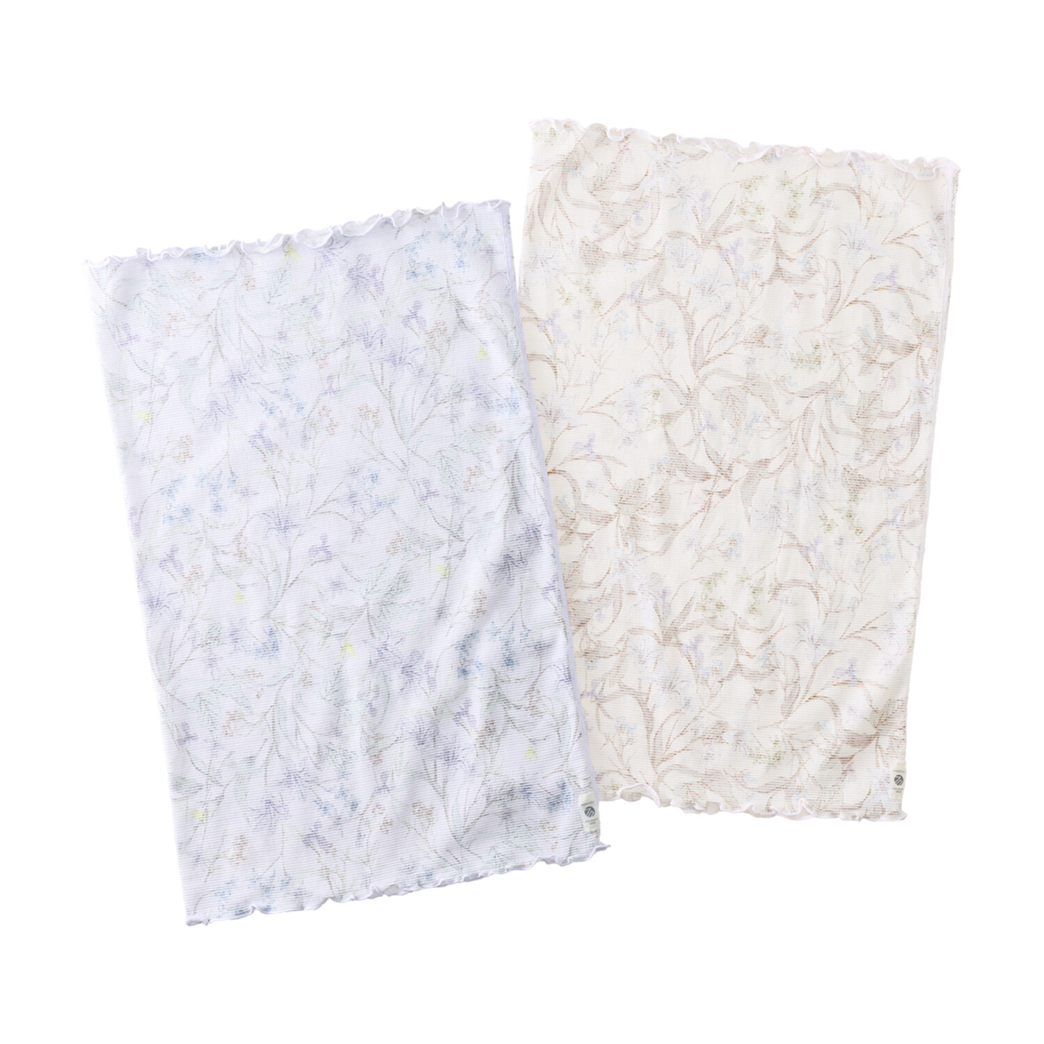 丸福ガーゼ ムレにくくて快適！速乾 綿モダール混 ボタニカルプリント マルチウォーマー ２枚セット