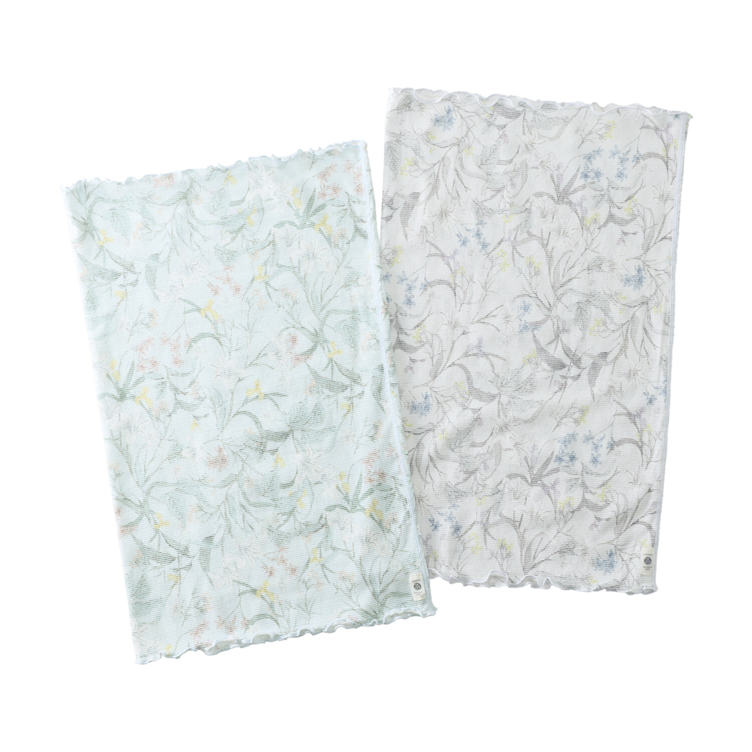 丸福ガーゼ ムレにくくて快適！速乾 綿モダール混 ボタニカルプリント マルチウォーマー ２枚セット