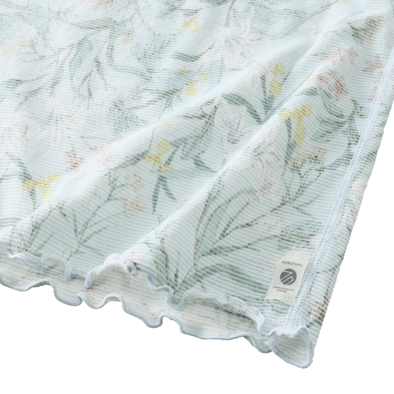 丸福ガーゼ ムレにくくて快適！速乾 綿モダール混 ボタニカルプリント マルチウォーマー ２枚セット