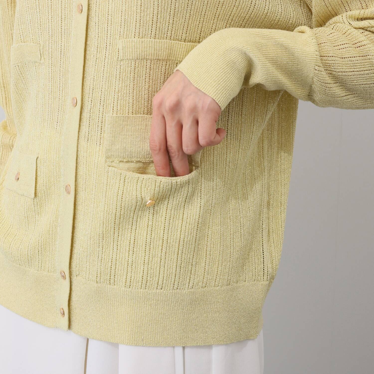 シック　バイ　ネイチャー レーシーラメニット カーディガン