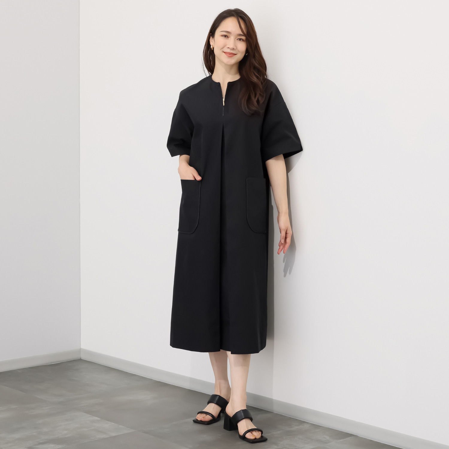 シック　バイ　ネイチャー フェイクレザートリミング ワンピース