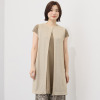 シルバーミントシュガー ざっくりニット調 リラックスロングジレと 大人のカットソー ロングチュニックのセット