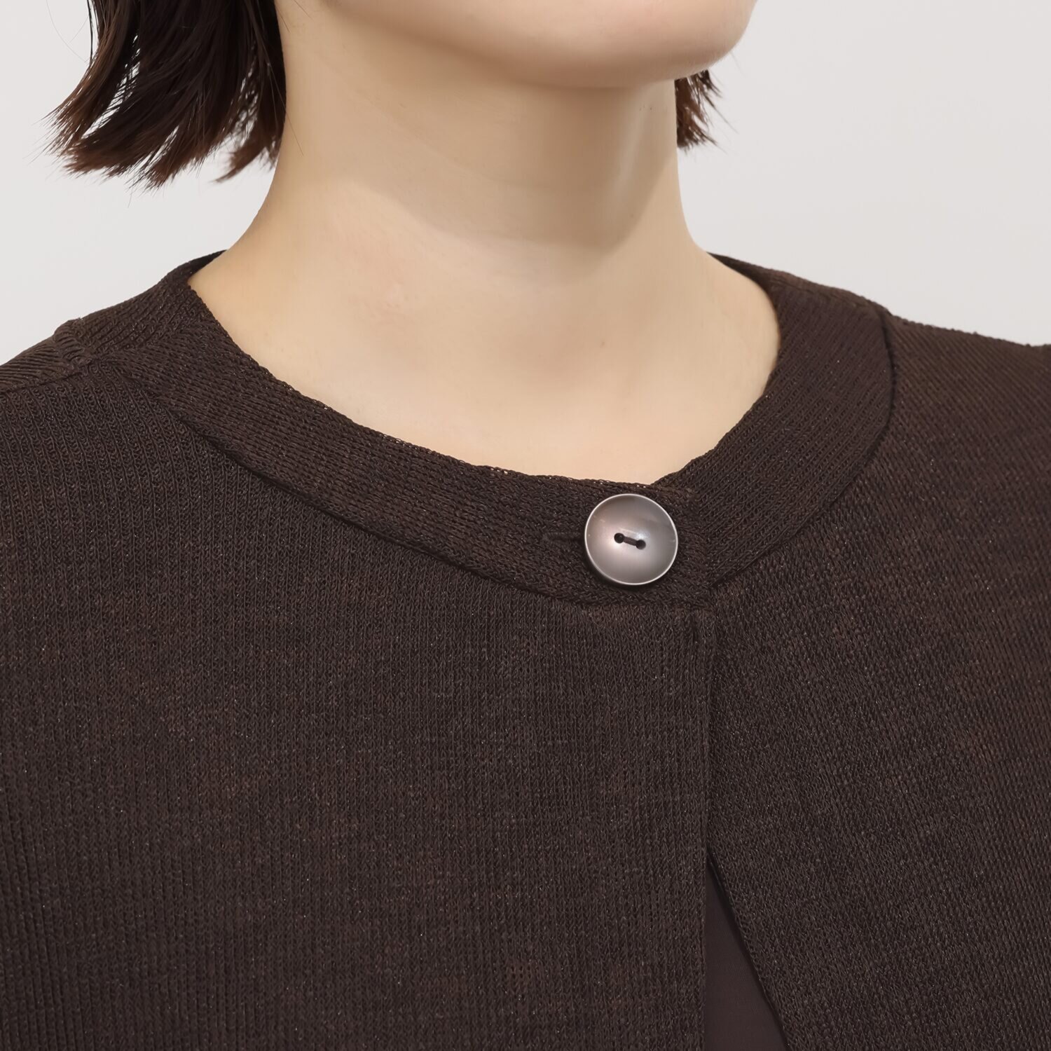 シルバーミントシュガー ざっくりニット調 リラックスロングジレと 大人のカットソー ロングチュニックのセット