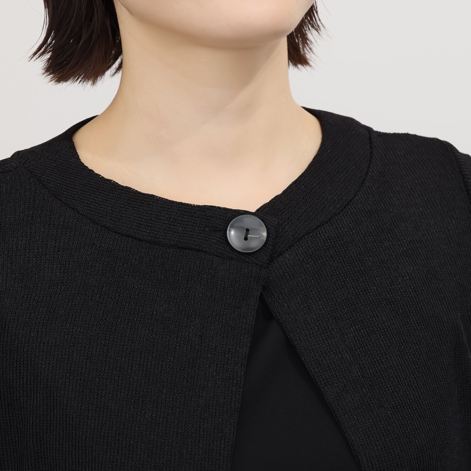 シルバーミントシュガー ざっくりニット調 リラックスロングジレと 大人のカットソー ロングチュニックのセット