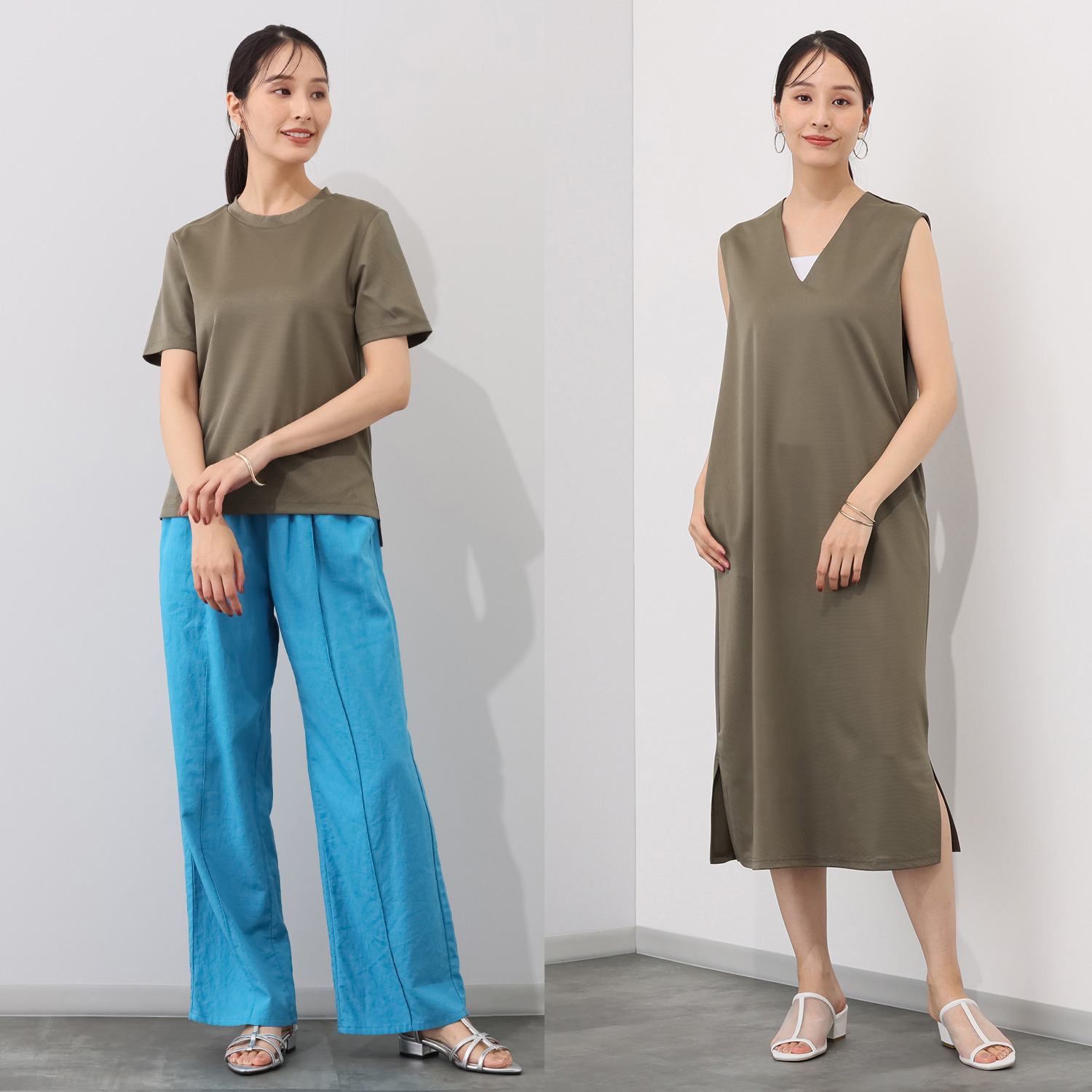 マンスリートライミー 着回し抜群 体型カバーワンピース＆ Ｔシャツセット