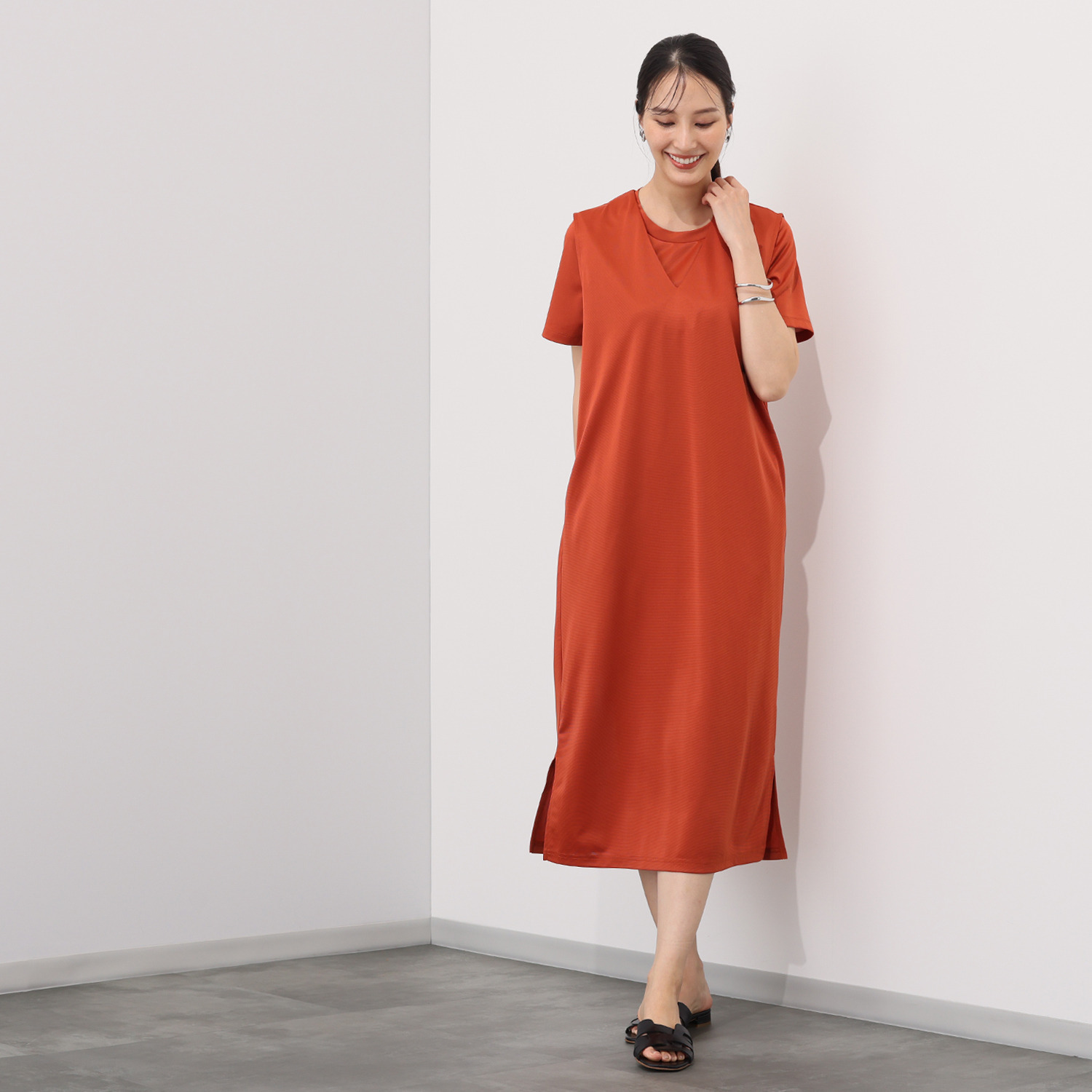 マンスリートライミー 着回し抜群 体型カバーワンピース＆ Ｔシャツセット