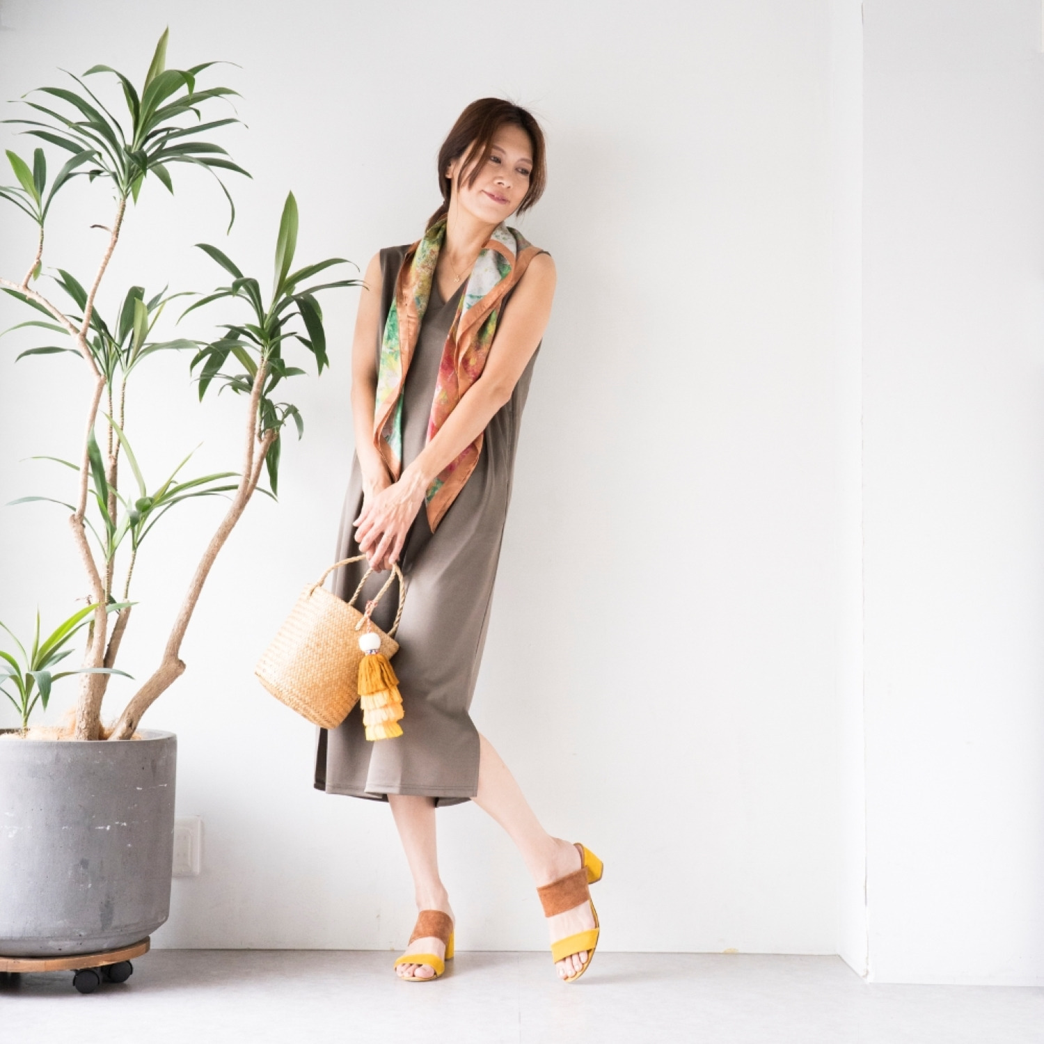 マンスリートライミー 着回し抜群 体型カバーワンピース＆ Ｔシャツセット