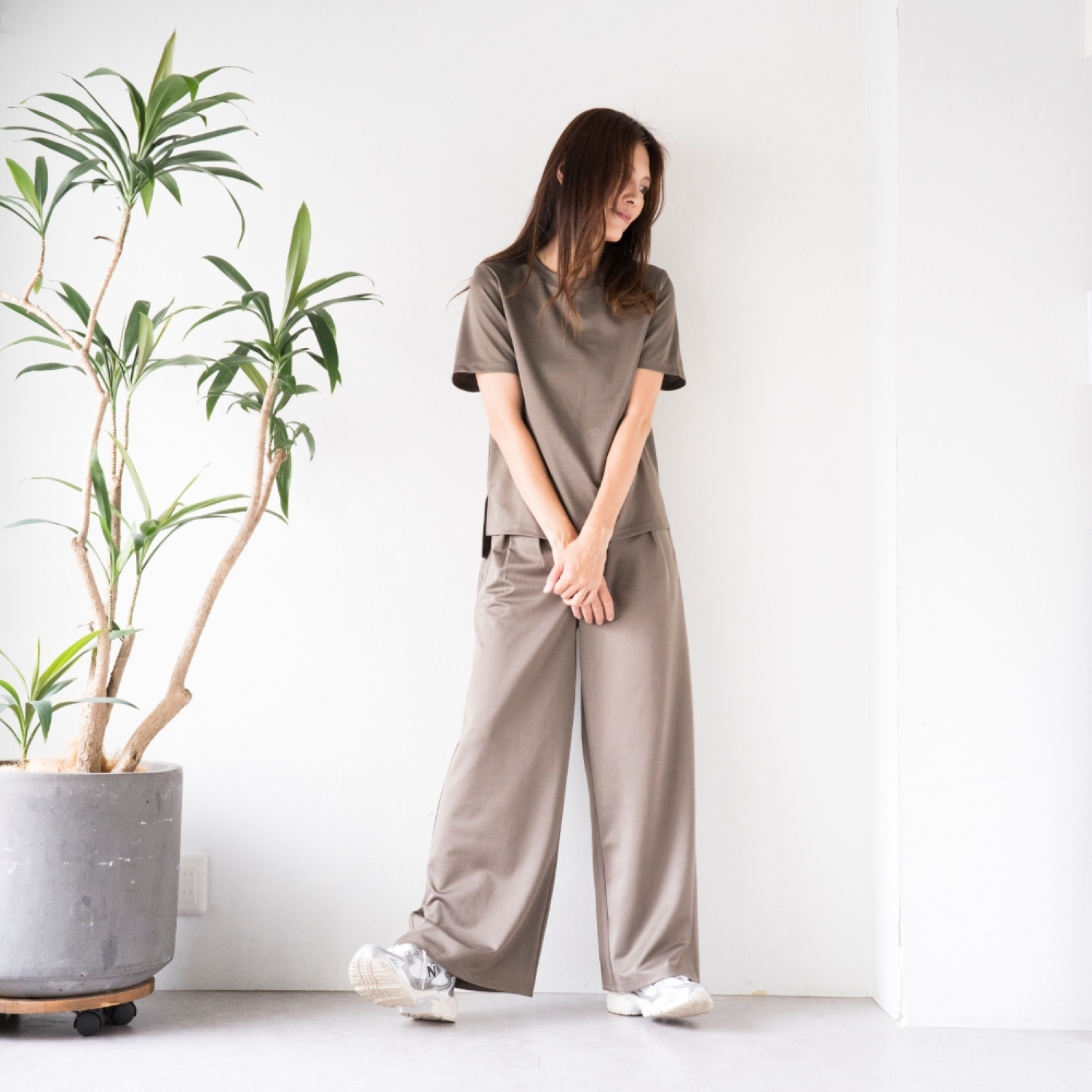 マンスリートライミー 着回し抜群 体型カバーワンピース＆ Ｔシャツセット